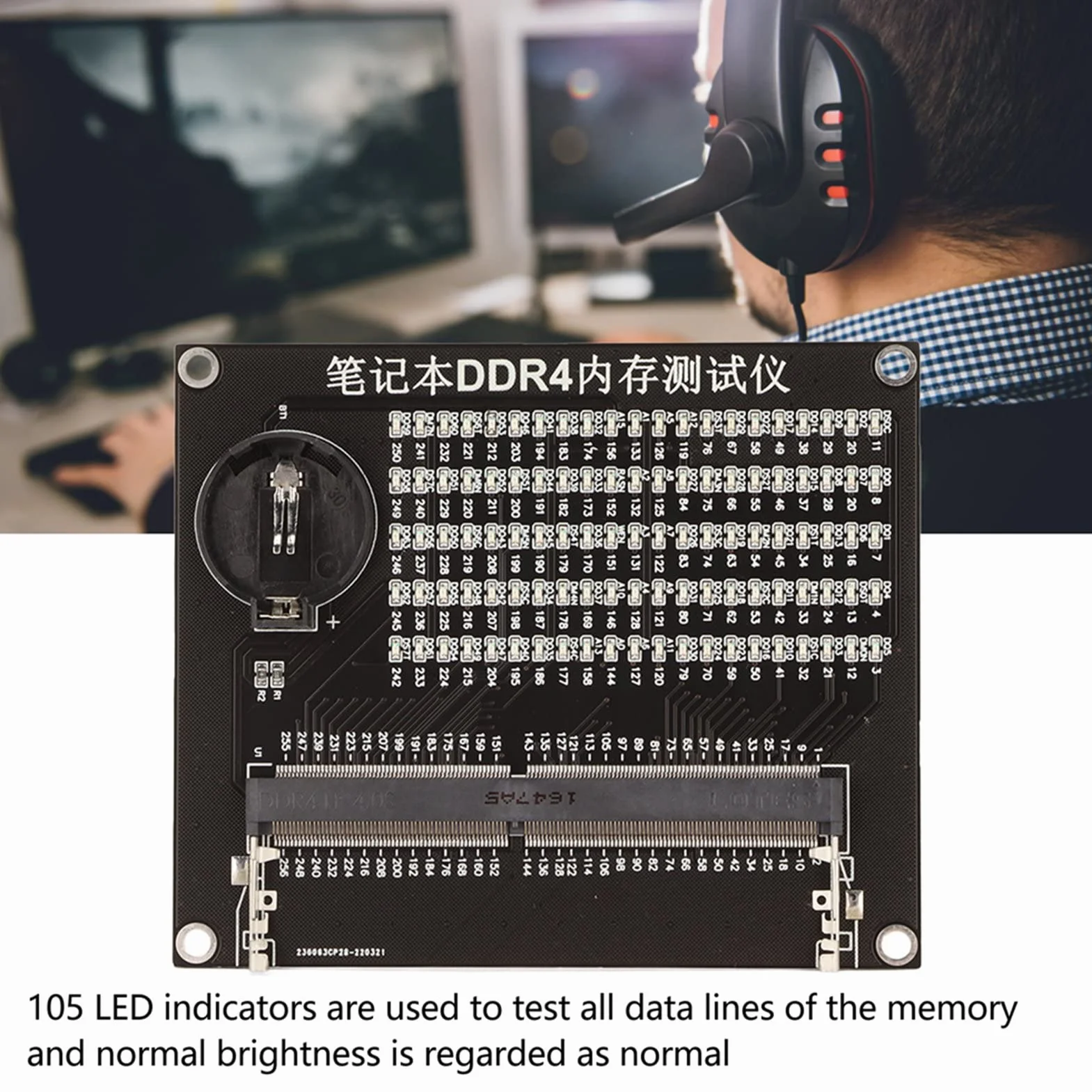 Carte de Test de Mémoire DDR4, Diagnostic de Panne 105 LED pour Ordinateur Portable