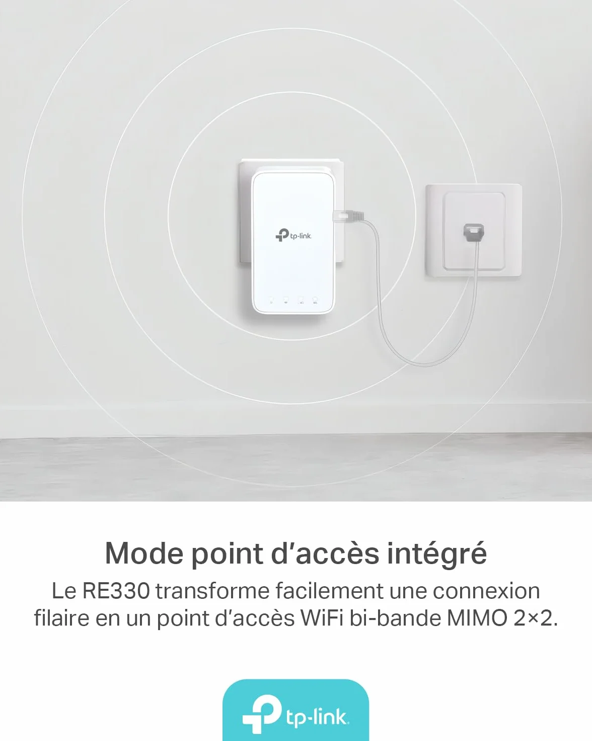 TP-Link RE330 AC1200 WiFi Repeater, Gigabit Ethernet Port, WiFi Amplifier