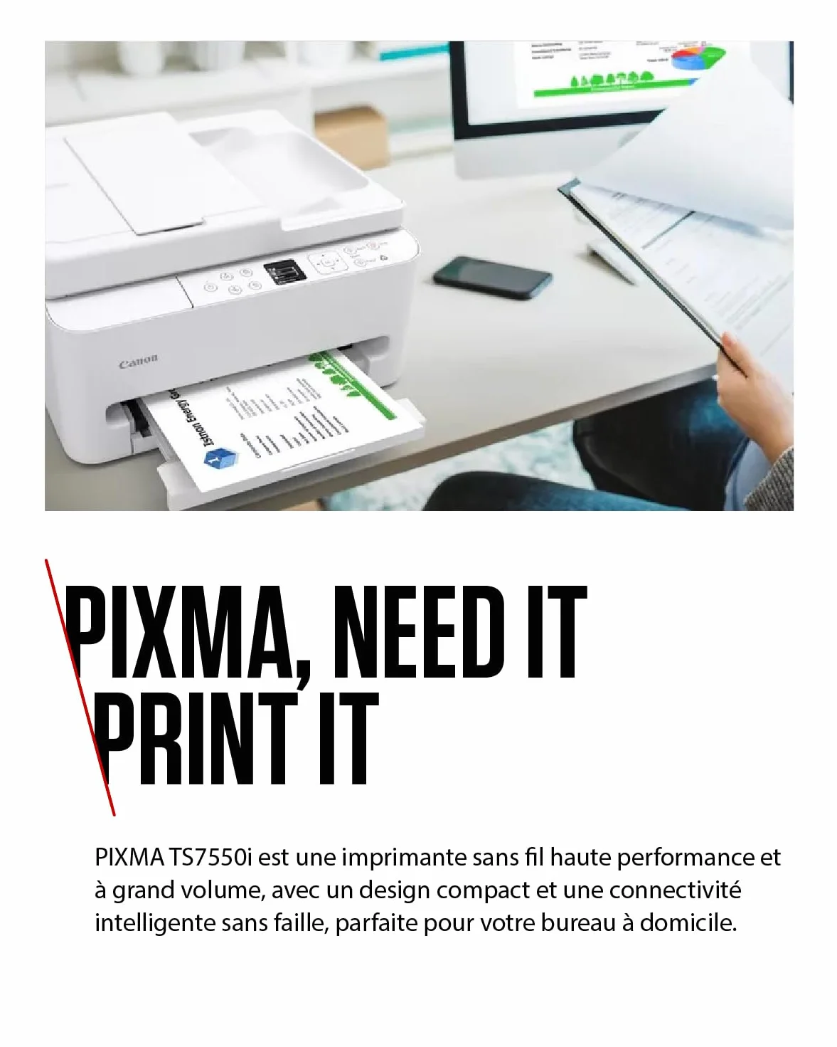 Canon PIXMA TS7550i Imprimante Multifonction Jet d'Encre Wi-Fi A4 Recto Verso