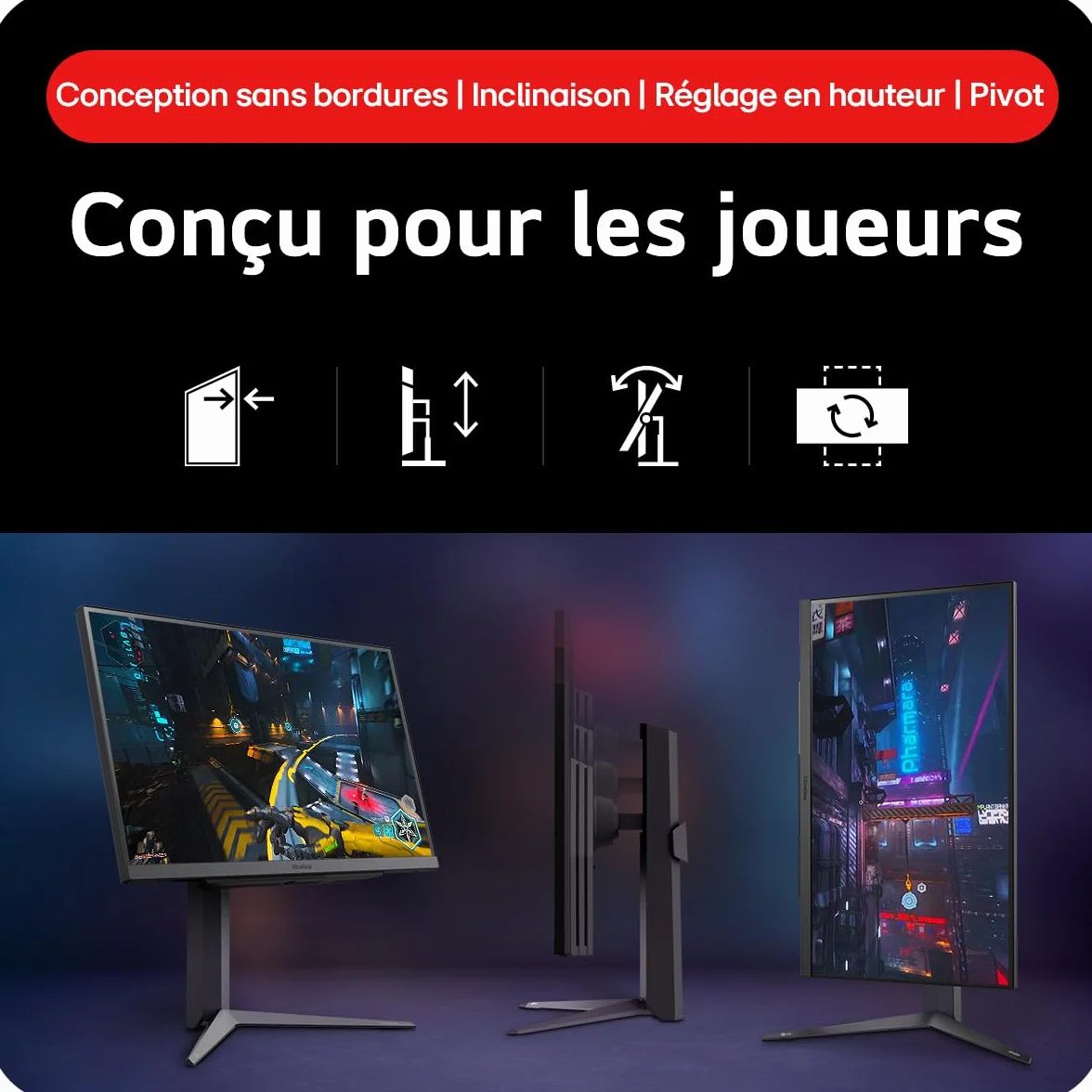 LG Ultragear 27GS75Q-B Ecran PC Gaming 27" IPS QHD 2560x1440 1ms 180Hz 200Hz O/C AMD FreeSync NVIDIA G-Sync