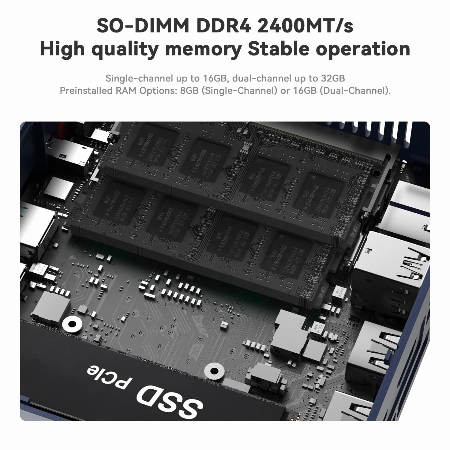 Beelink SER3 Mini PC AMD Ryzen 3 3200U 8Go RAM DDR4 480Go SSD 1000M LAN WiFi6 4K Triple Display