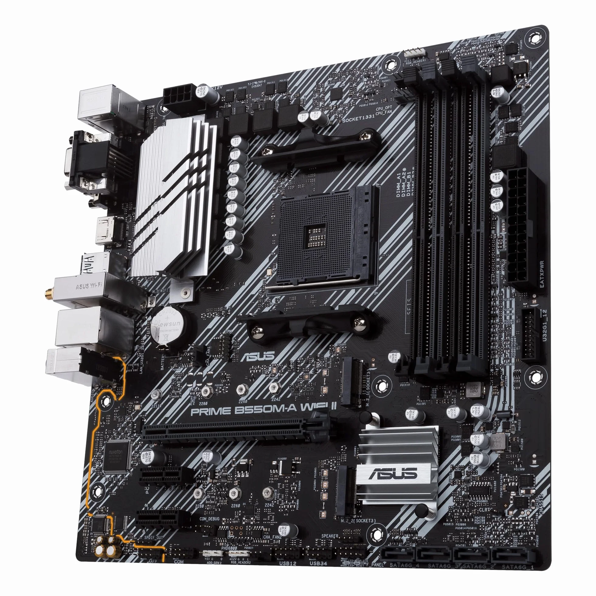 ASUS Prime B550M-A WI-FI II Carte mère AMD B550 Ryzen AM4 Micro ATX PCIe 4.0 DDR4 4400 Intel WiFi 6