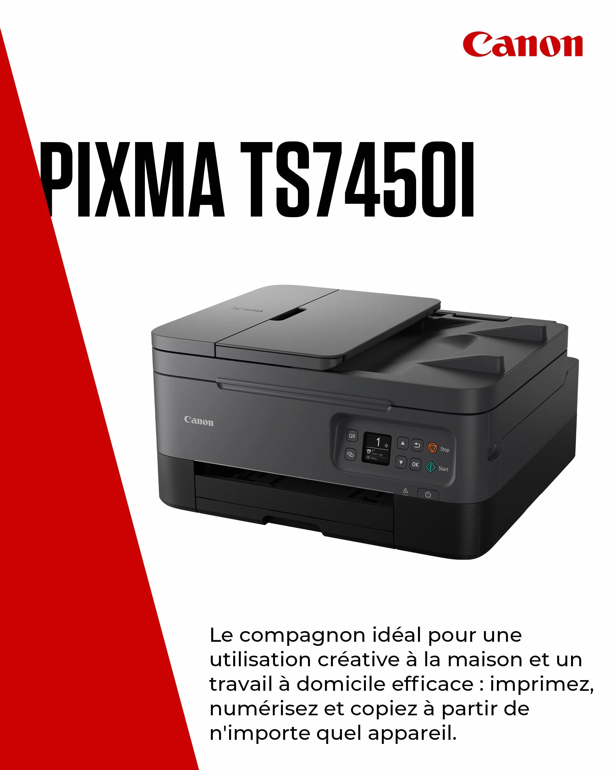 Canon PIXMA TS7450i Imprimante Multifonction Couleur Tout-en-Un Wi-Fi Chargeur Automatique de Documents