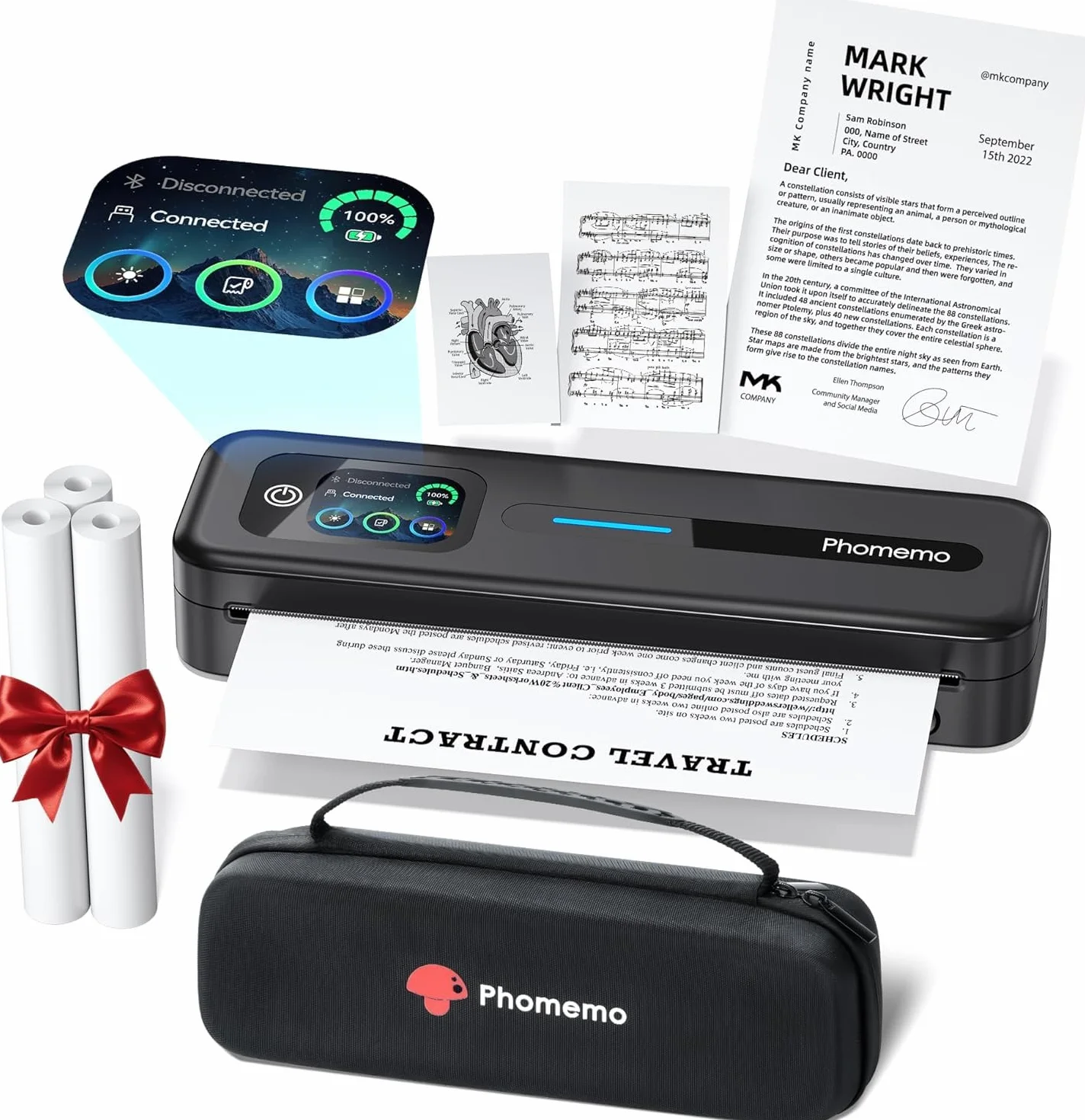 Phomemo M832D Imprimante Thermique A4 avec Écran Tactile Portable sans Encre