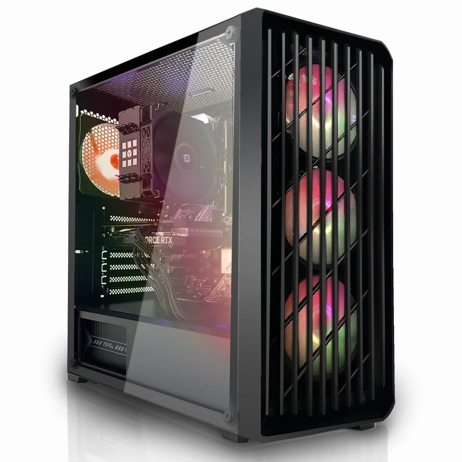 PC Gamer AMD Ryzen 7 5700X 8x4.6GHz Nvidia RTX 5060 8Go 1To M.2 NVMe 32Go DDR4 RAM Windows 11 Ordinateur de Bureau WLAN