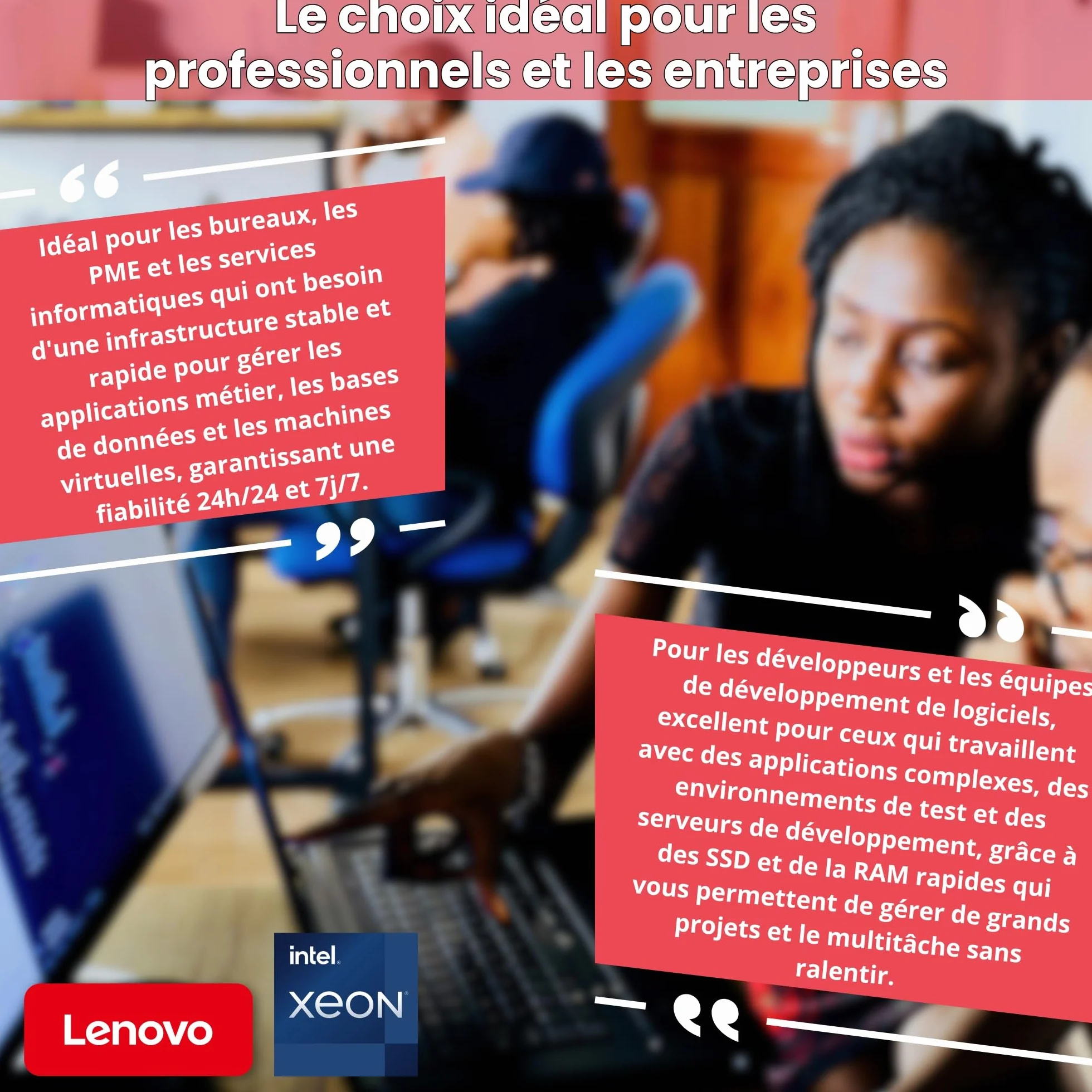 Lenovo ThinkSystem ST50 Serveur Intel Xeon E-2224G 16 Go ECC RAM SSD 2×1 To Win Server 2025 Standard Reconditionné