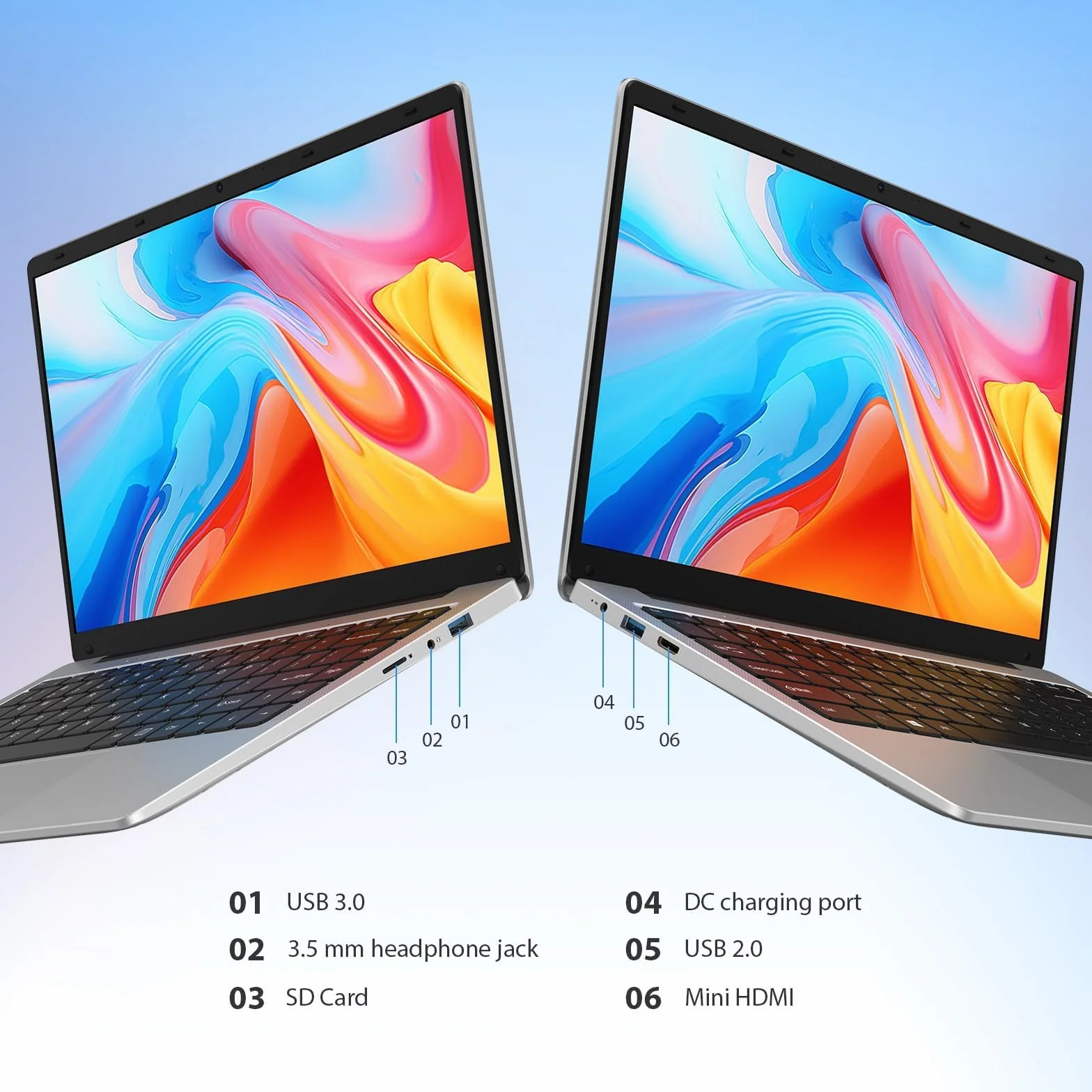 Ordinateur Portable 14 pouces 16Go RAM 256Go SSD Win11 Celeron N4120 FHD IPS