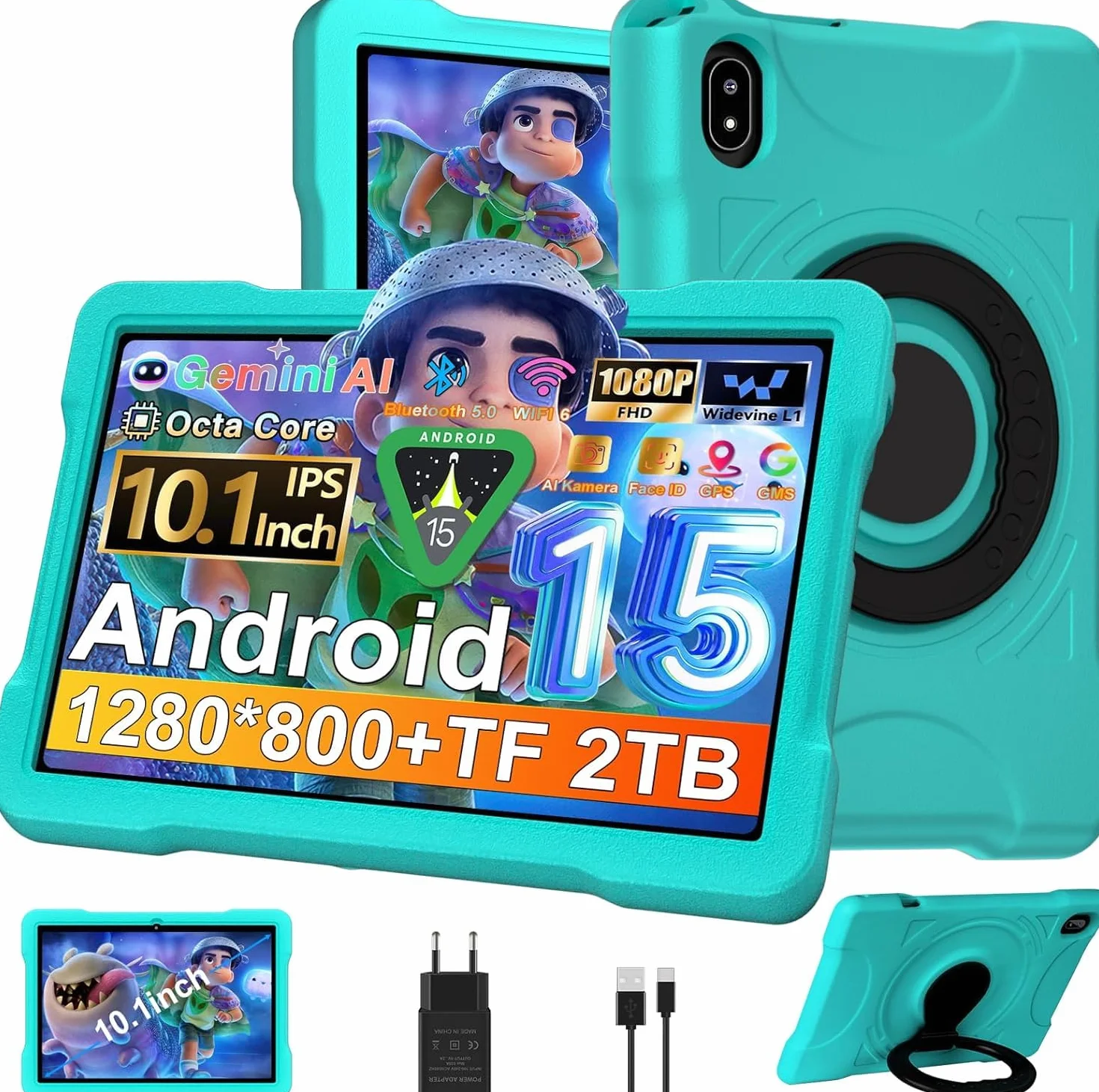 Tablette 10 Pouces Android 15 30Go RAM 2To Octa-Core 2.0 GHz WiFi 6 Bluetooth 5.0