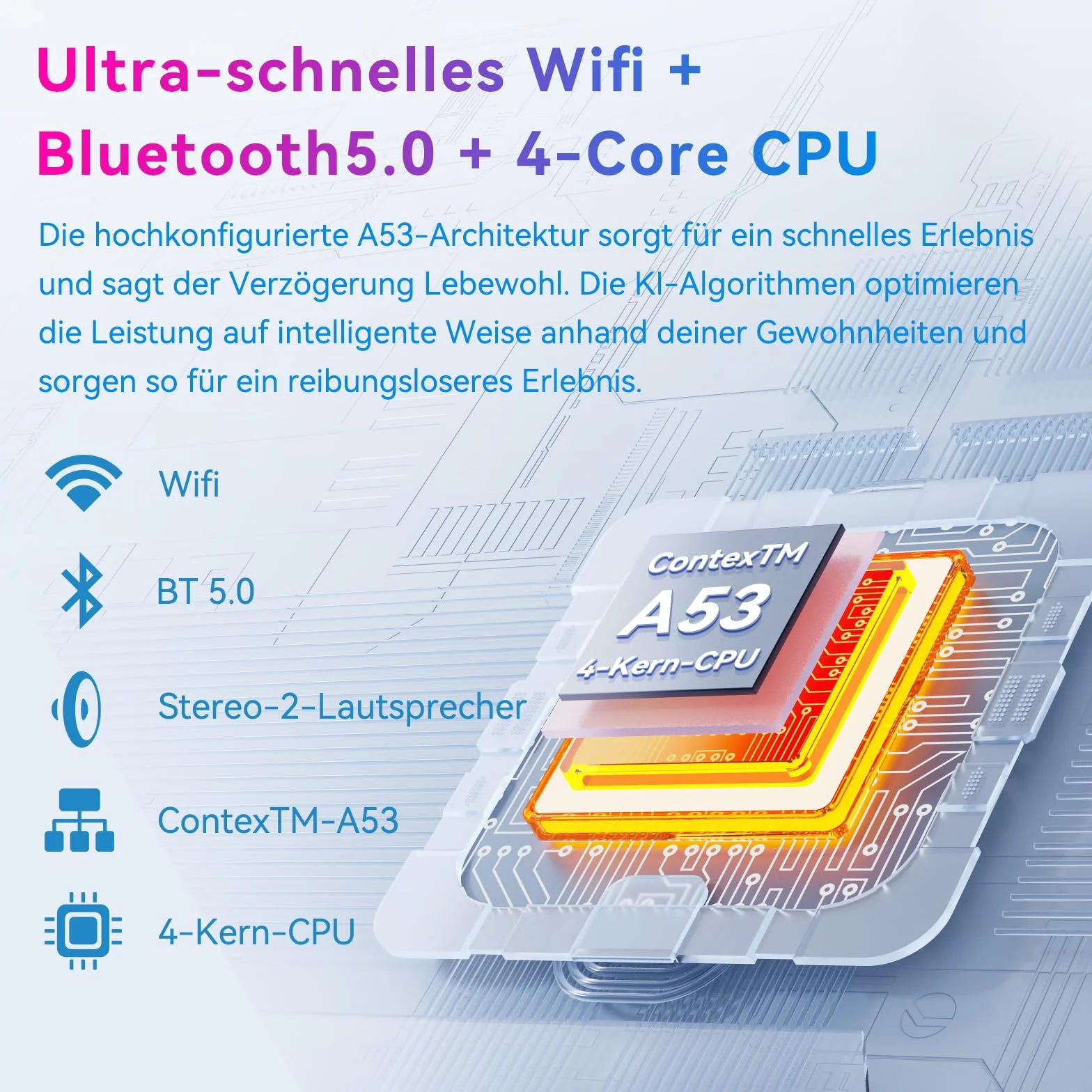 Tablette Android 10 pouces 6 Go RAM 64 Go extensible 128 Go Bluetooth 5.2 Wi-Fi 6 batterie 5000 mAh écran HD 1280×800 argent