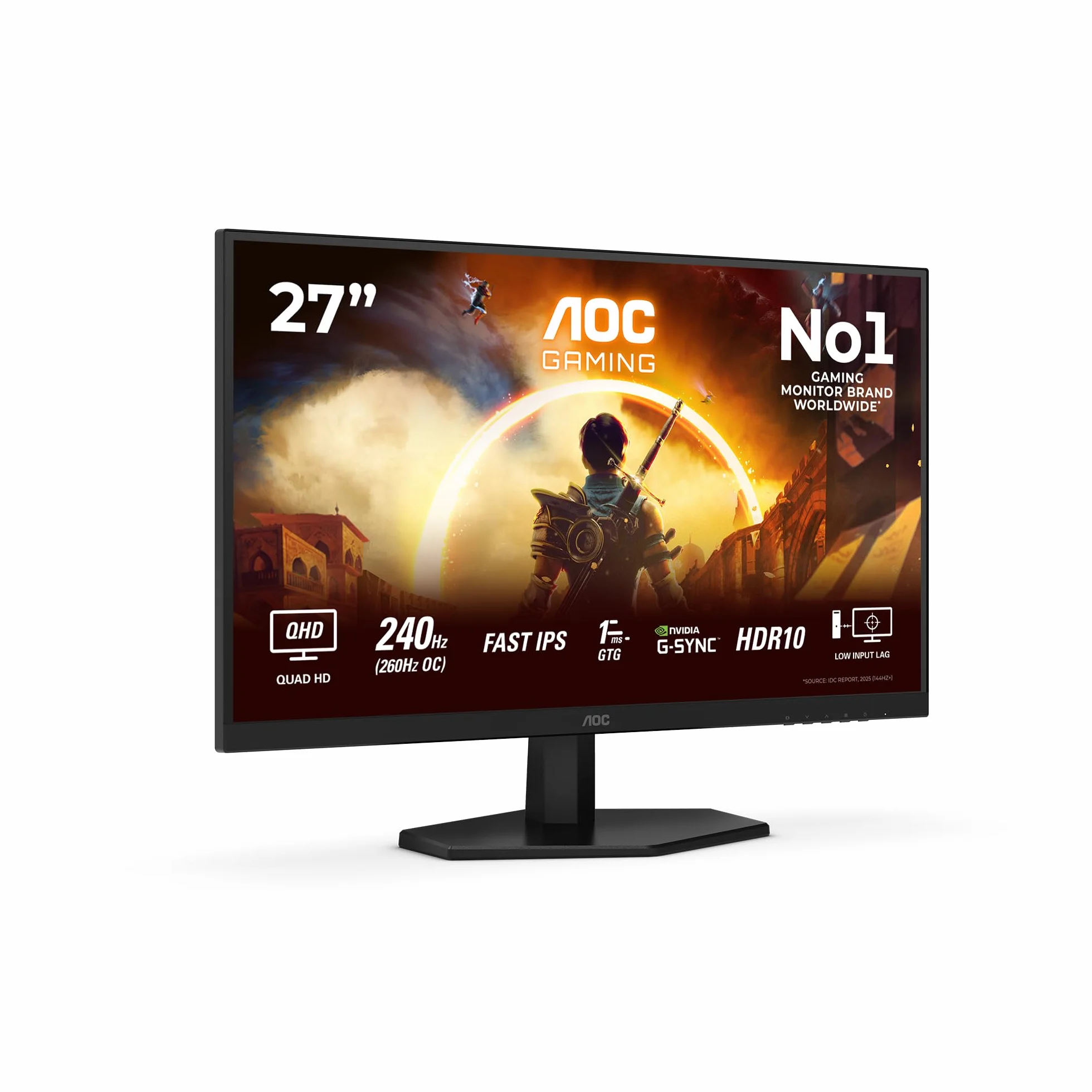 AOC Gaming Moniteur Q27G42ZE 27 Pouces 260Hz Fast IPS Dalle 1ms GtG HDR10 G-Sync Compatible 2560x1440 HDMI 2.0 Noir
