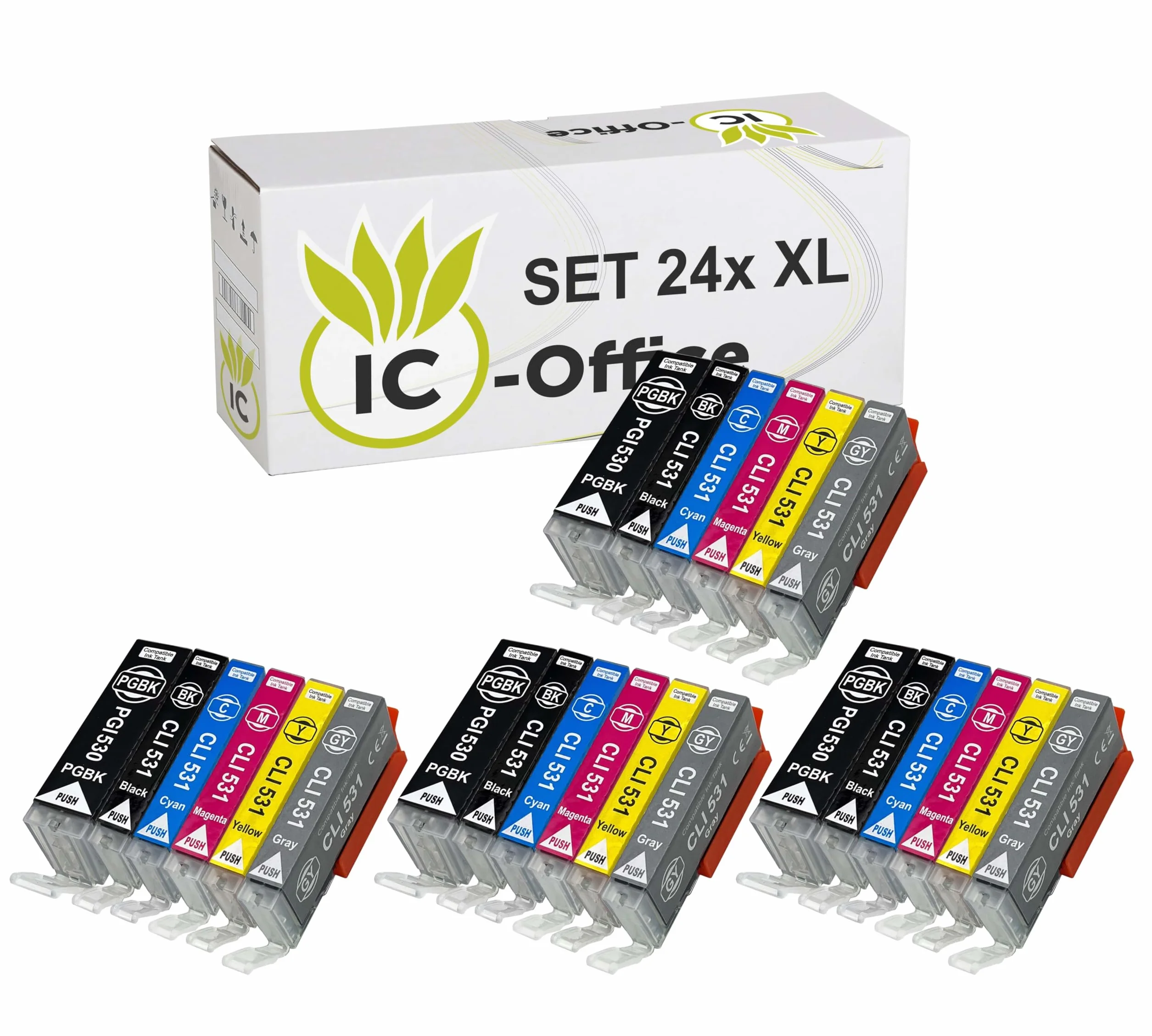 IC-Office TS8750 Imprimante jet d'encre multifonction 3 en 1 Noir + 24 cartouches XXL
