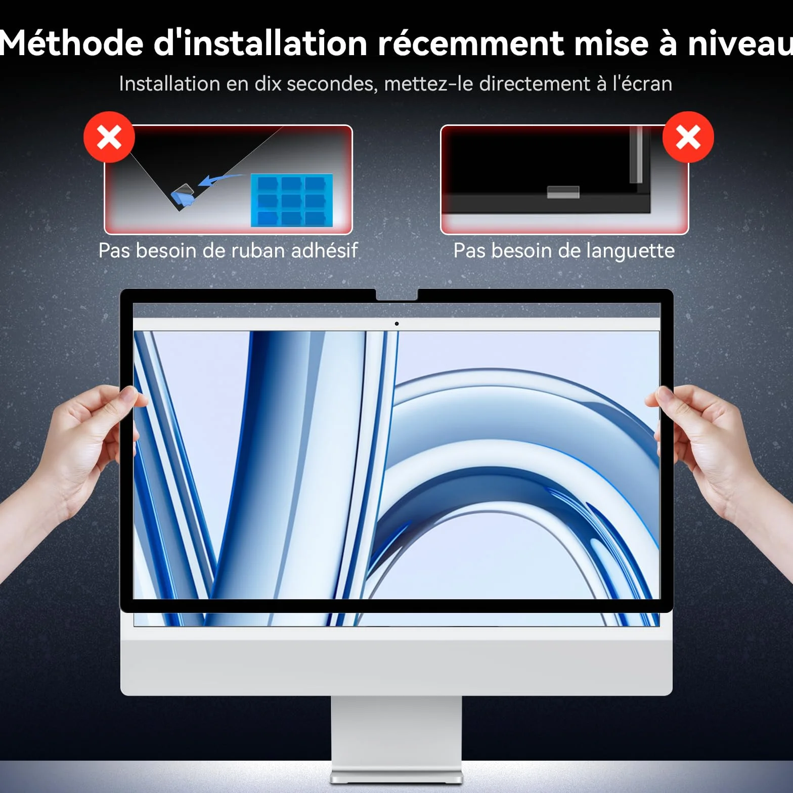 Filtre de Confidentialité pour iMac 27 Pouces Studio Display, Amovible Protection Anti Espion Lumière Bleue