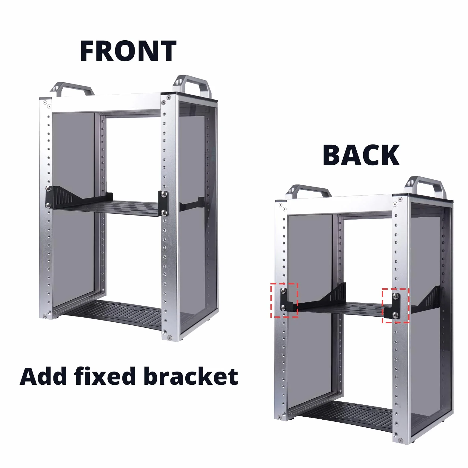 DeskPi RackMate Accessoires 1U Rack de Serveur 10" Plateau ventilé T1/T0 (1U-2PCS)