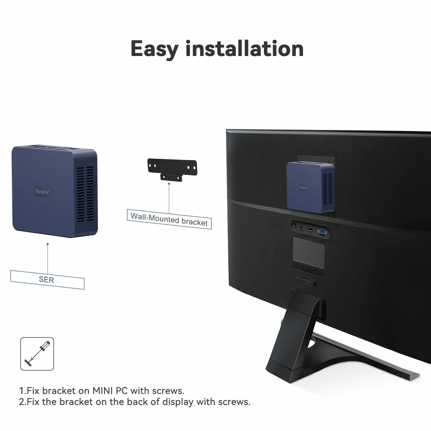 Beelink SER3 Mini PC AMD Ryzen 3 3200U 8Go RAM DDR4 480Go SSD 1000M LAN WiFi6 4K Triple Display