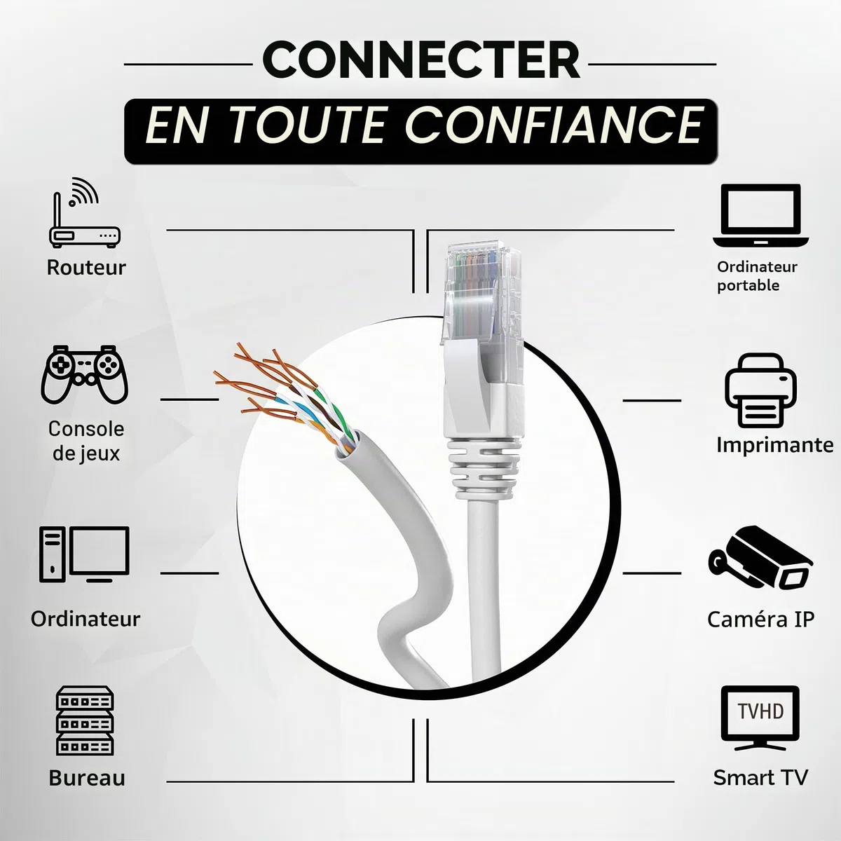 Mr. Tronic Vrac Câble Ethernet 305m, Bulk Reseau LAN Cat 5E Haut Debit Pour Internet Rapide 1 Gbps 100 MHz, Câble Ethernet AWG24, Cat5E en Vrac UTP CCA (305 Mètres, Gris)