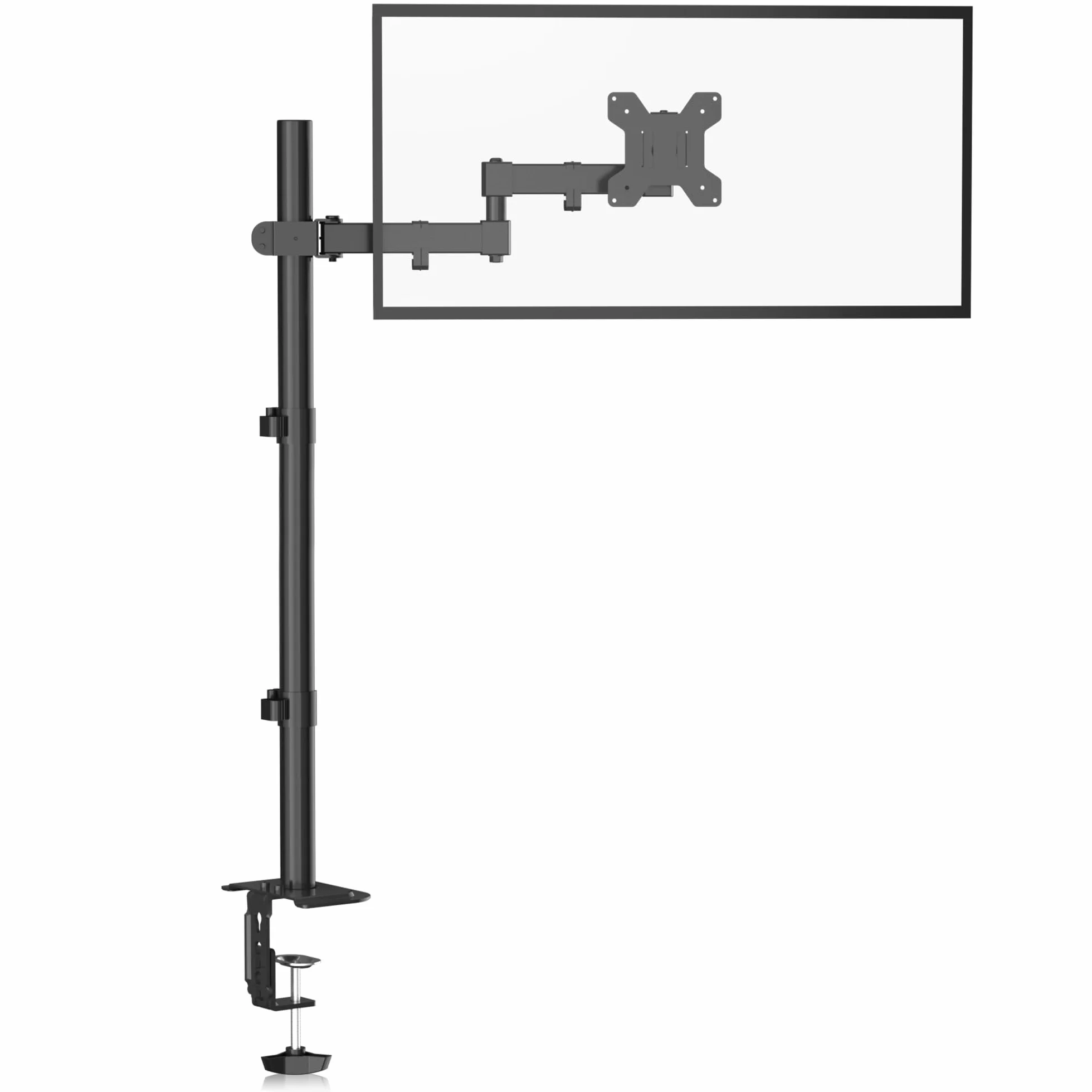 Bras Écran PC Bracwiser pour Moniteurs 13-32 Pouces, VESA 75/100 mm, Réglable en Hauteur 80cm, Rotation 360°, Pivotement 90°, Charge Max 10 kg
