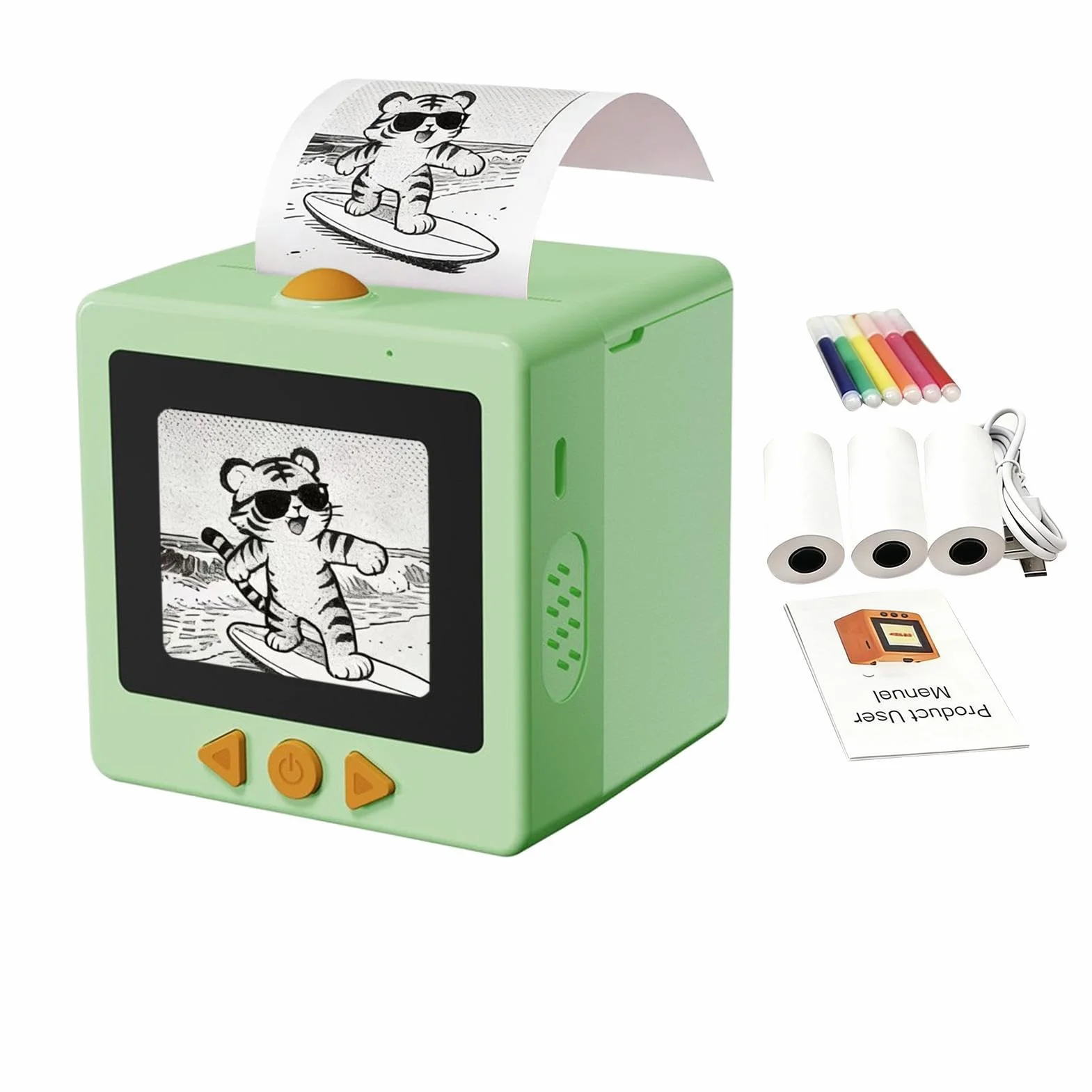 AI Sticker Box Printer, Smart Voice Sticker Maker Mini Imprimante D'Étiquettes Thermique avec Écran, Machine Portable sans Encre
