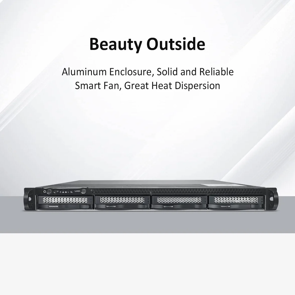 TERRAMASTER U4-423 2.5GbE NAS Rackmount 1U 4-Bay High Performance pour SMB avec N5105/5095 Quad-Core CPU, 4GB DDR4 Memory, 2.5GbE Port x 2, Network Storage Server (sans Disque)