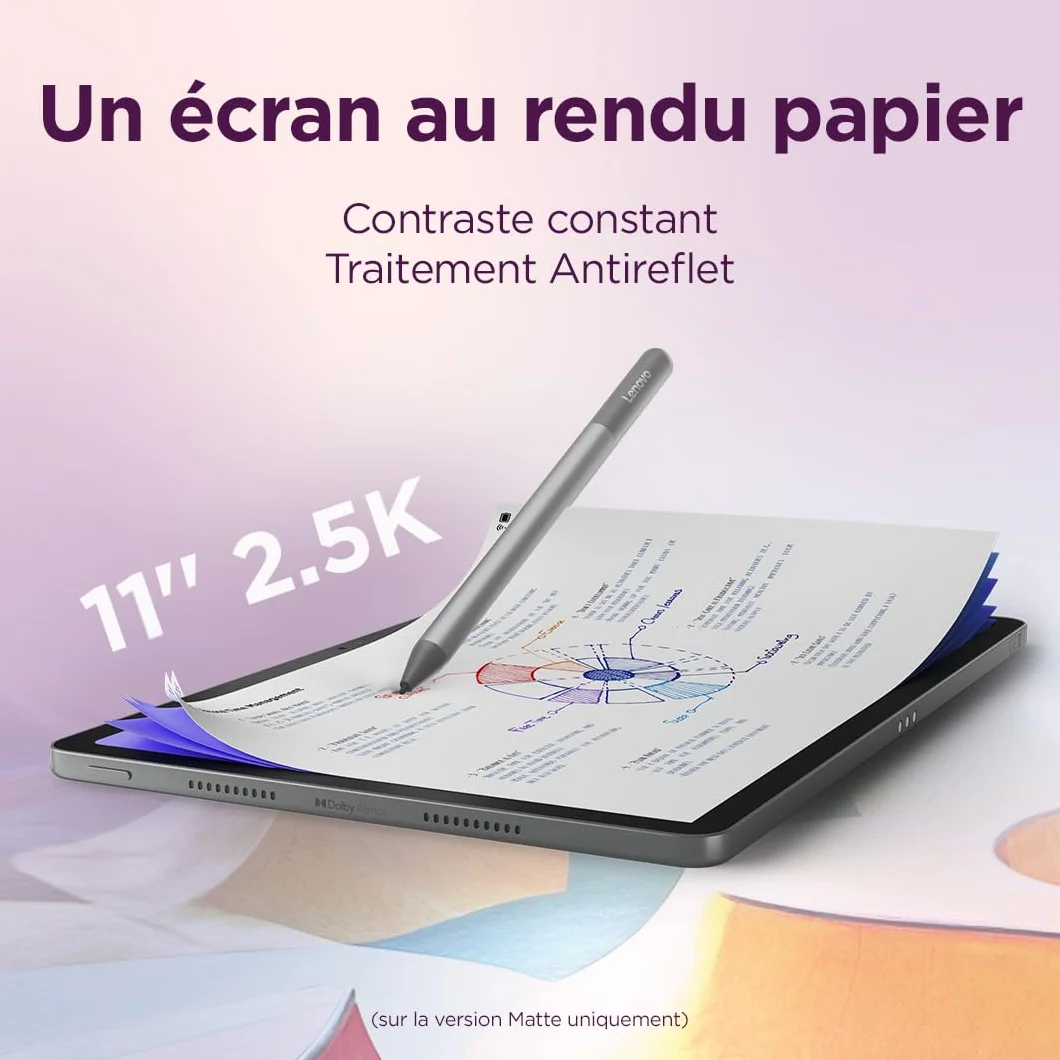 Lenovo Idea Tab 11'' 2.5K 90Hz Tablette Tactile 8Go RAM 128Go Android 15 Gris