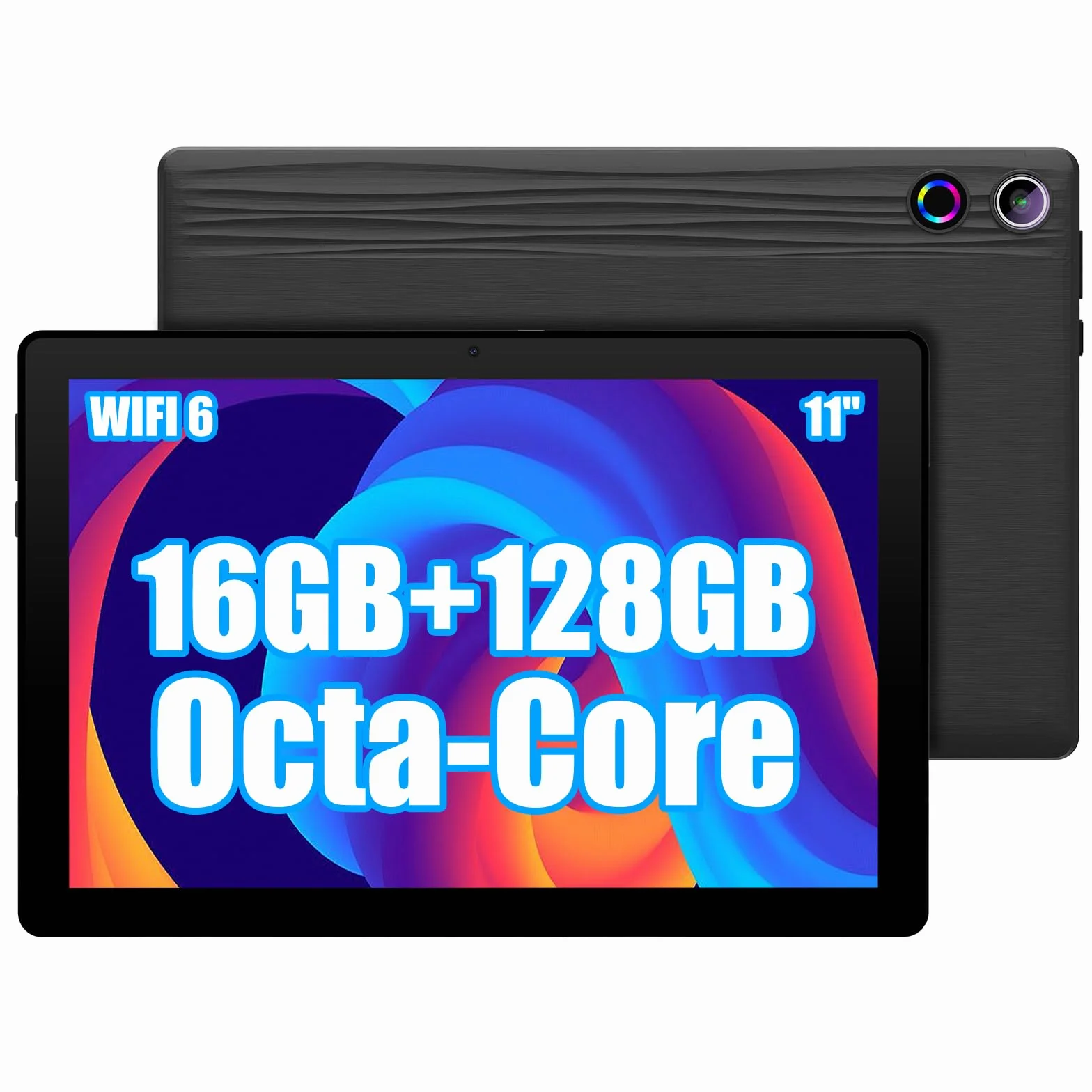Ainmel Tablette 11 Pouces Android 14 Octa Core 2.0GHz 16GB RAM 128GB ROM 5G+2.4G WiFi 6 8+5MP Camera 6800 mAh Bluetooth 5.0 Noir