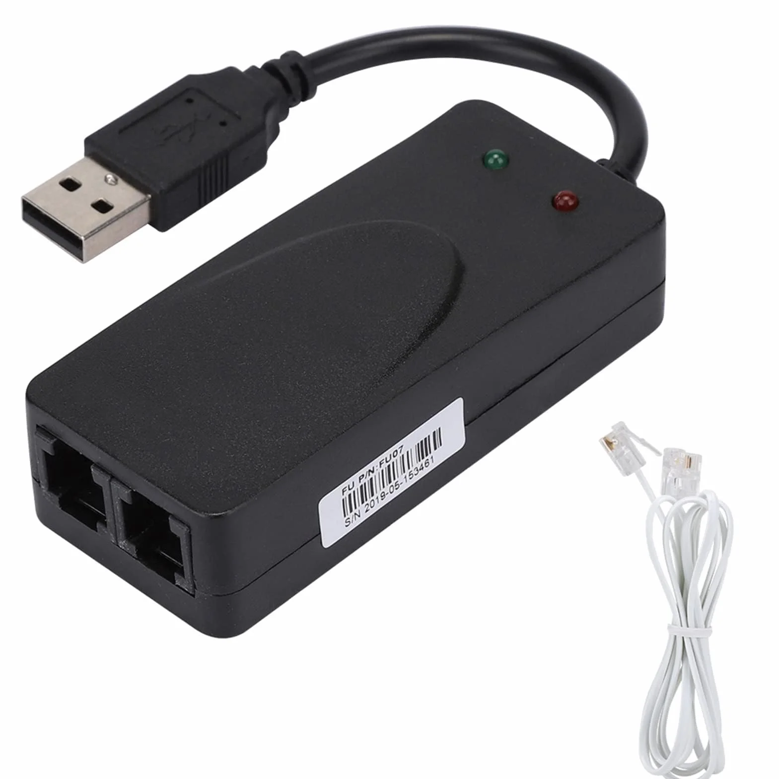 Modem Externe USB 56k Deux Ports Compatible Win 7/8/10/XP