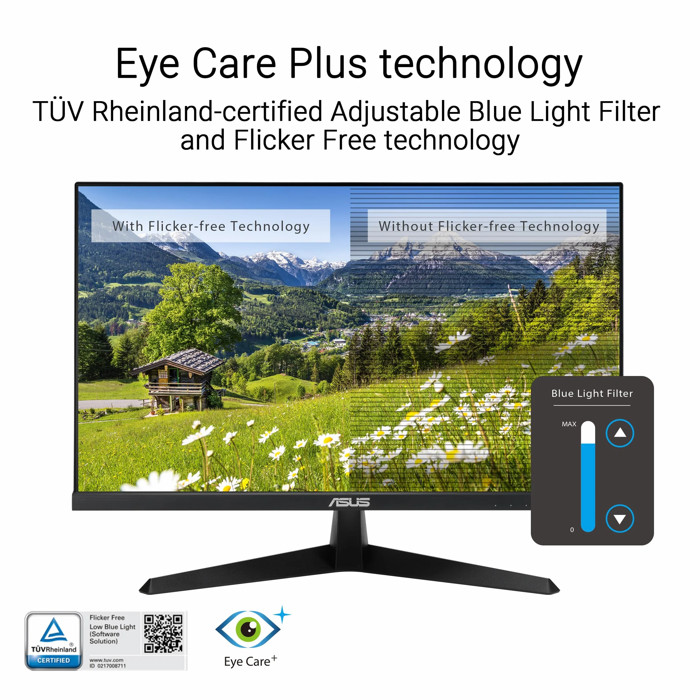 ASUS VY249HGR Moniteur de Jeu 23,8 Pouces FHD IPS 120 Hz 1 ms Adaptive Sync Eye Care Plus