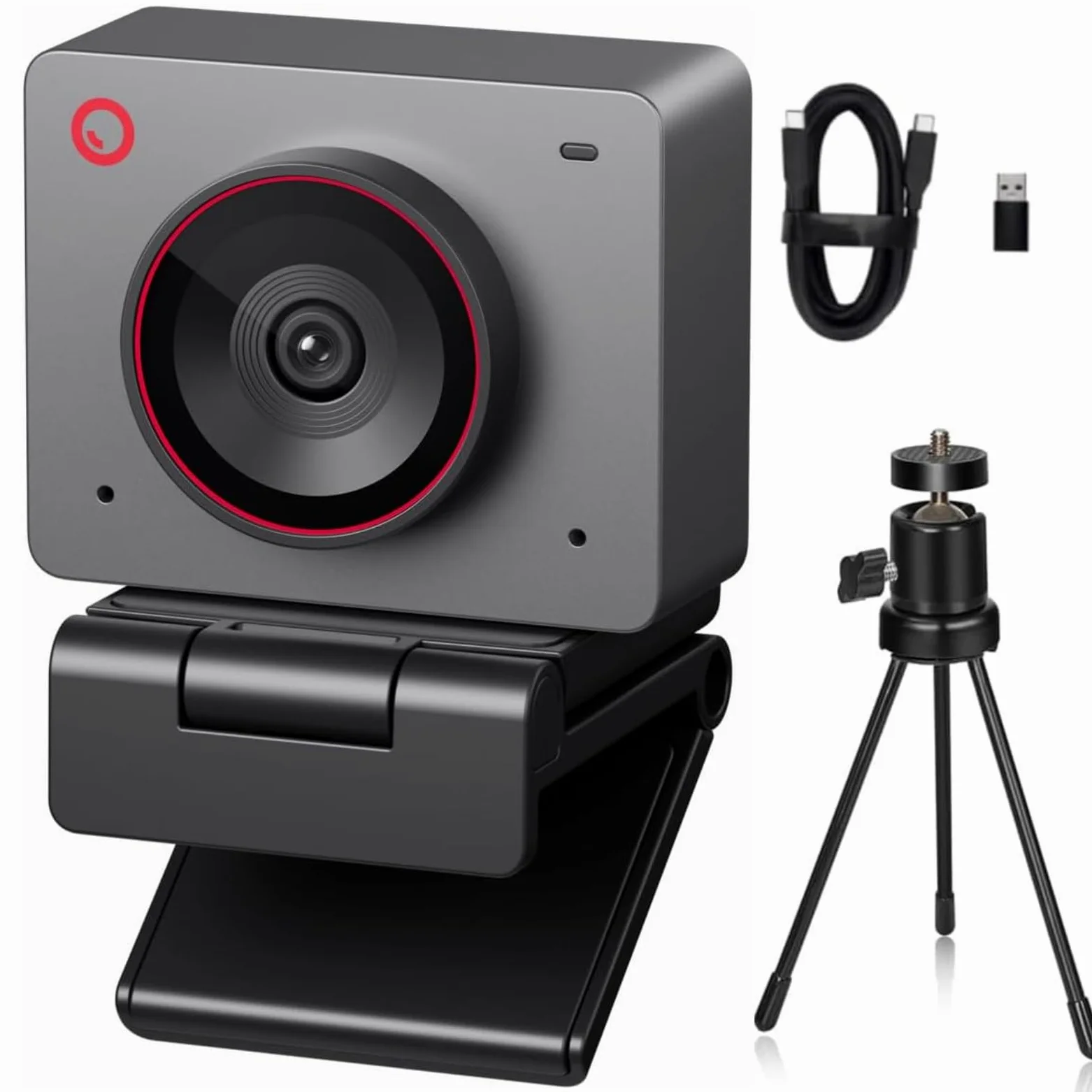 OBSBOT Meet 2 Ultra HD 4K Streaming Webcam, 1080p 60 FPS, KI Automatischer Bildausschnitt, USB-C, Dual Noise Reducing Mics, Grau