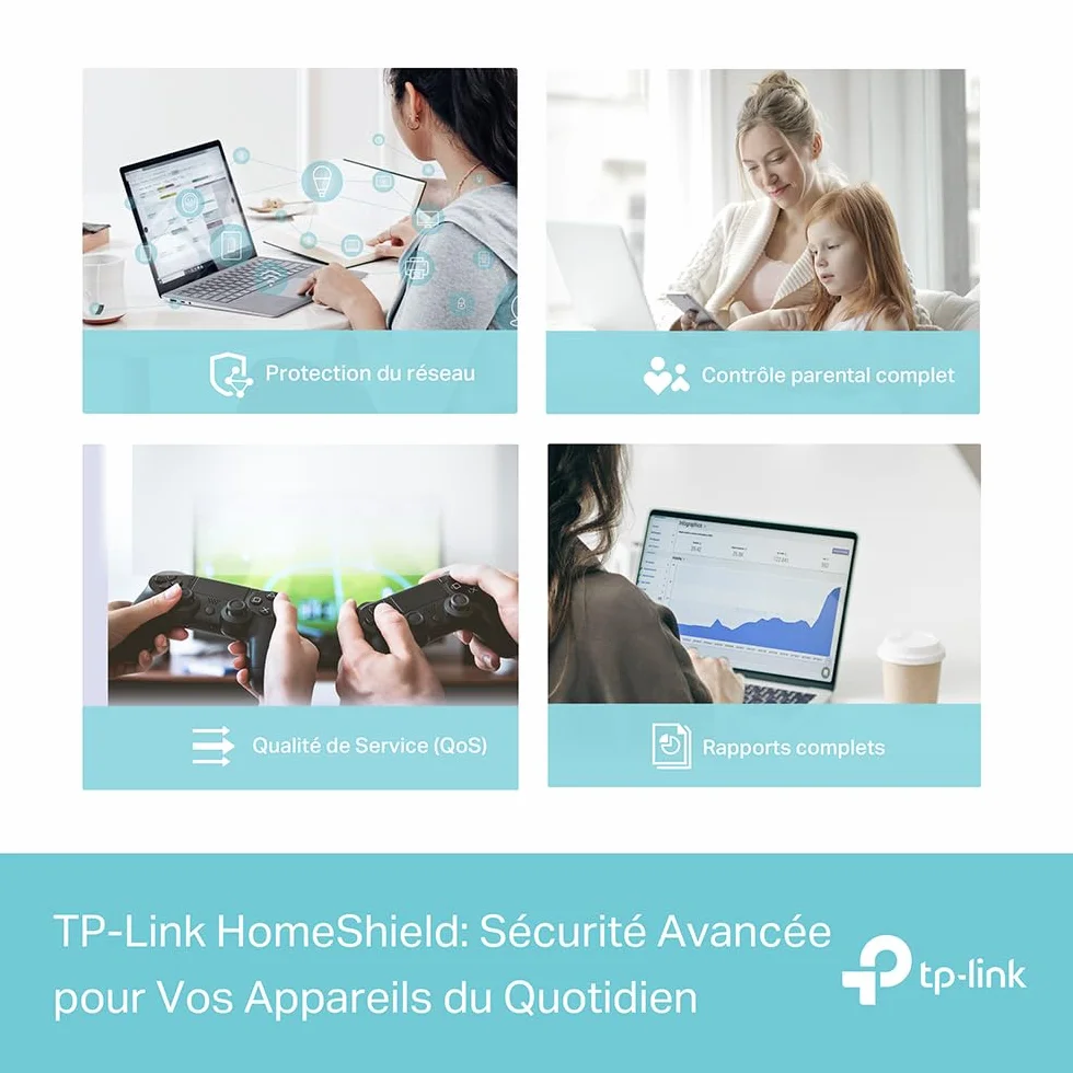 TP-Link Deco X50 WiFi 6 Mesh AX3000Mbps Système WiFi 6 Couverture 550㎡ Contrôle Parental 3-Pack
