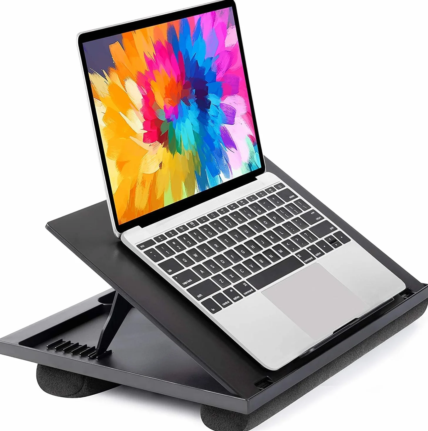 HUANUO Support d'Ordinateur Portable avec Coussin, Réglable 8 Angles, pour Notebook/Tablette 15,6", Plateau de Voyage