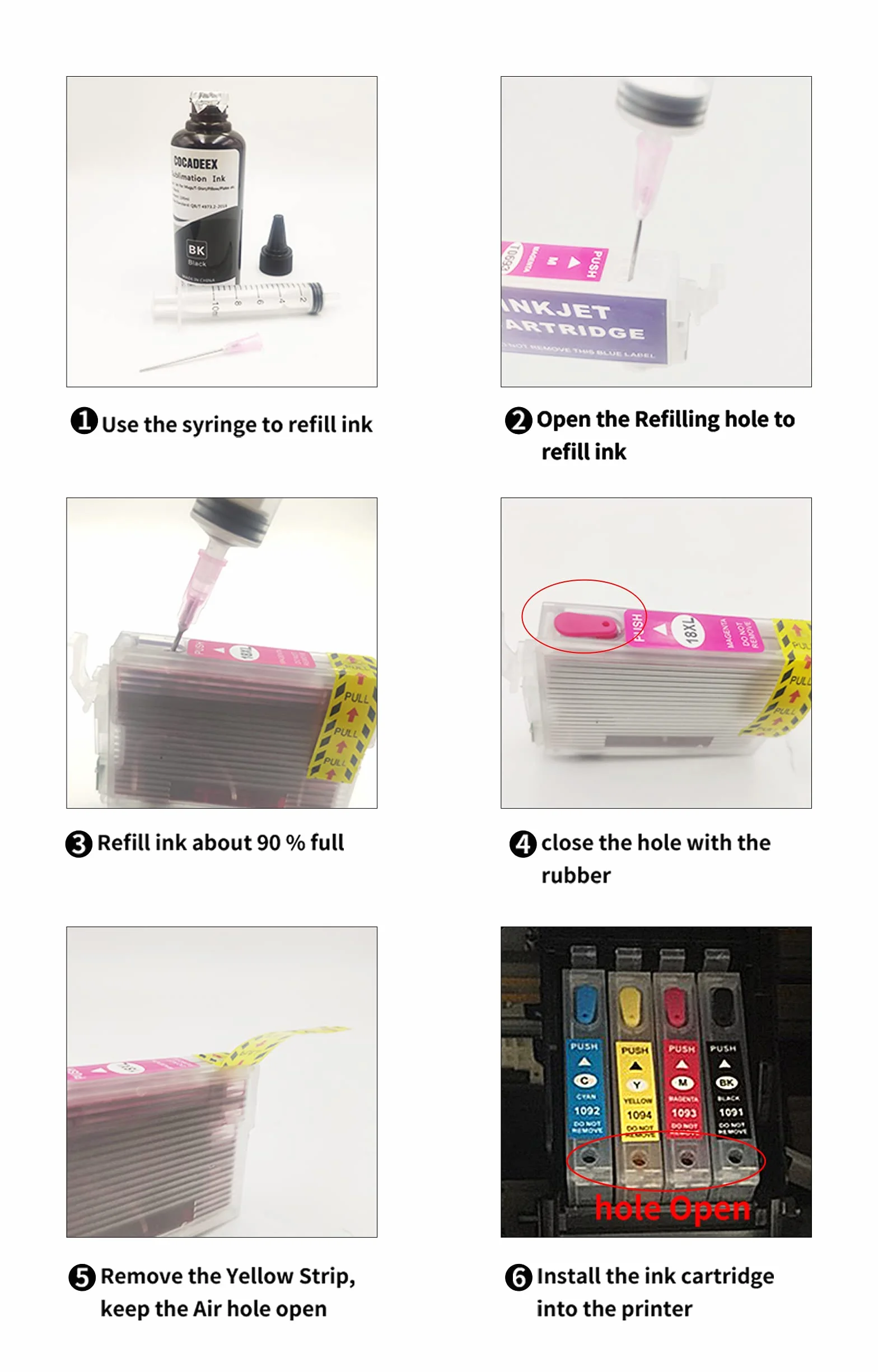 Lot de 27XL Recharge d'encre de Sublimation Compatible WF-3640 WF-7110 WF-7610 WF-7620 WF-7720 WF-7715 WF-7710 WF-7210