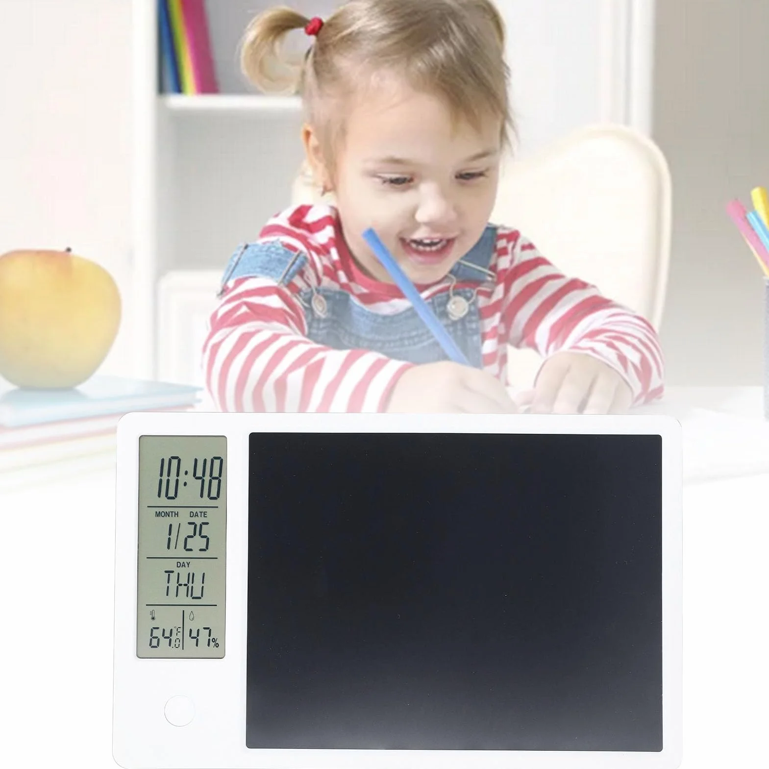 Calendrier de Tablette Numérique avec Affichage de l'Heure, Température et Humidité, Multifonctionnel