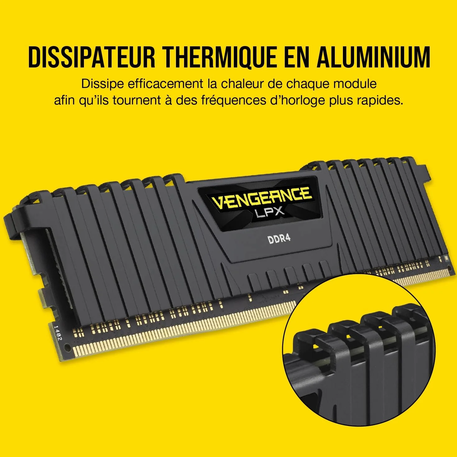 Corsair Vengeance LPX DDR4 32Go (2x16Go) 3200MHz CL16 Mémoire RAM Noir CMK32GX4M2E3200C16