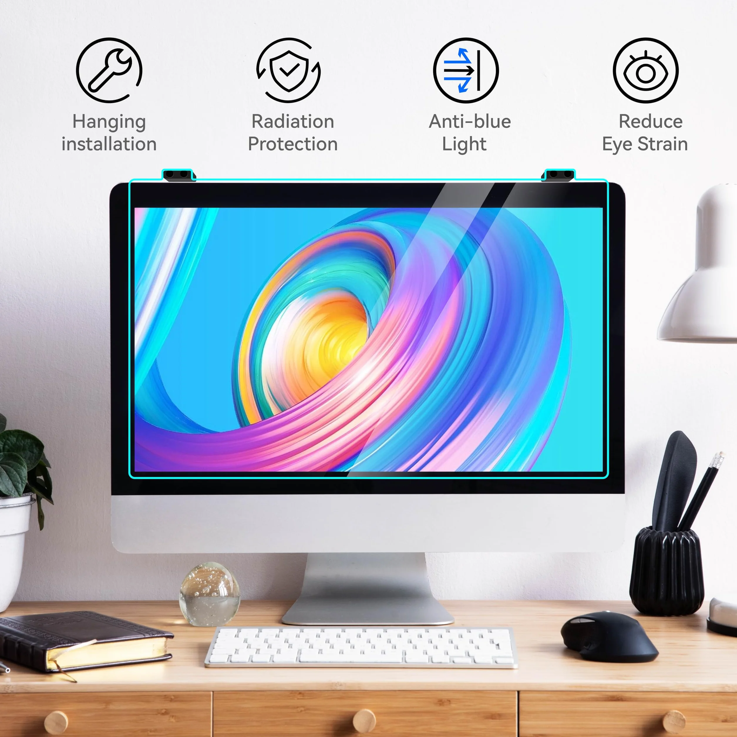MOSISO Protector Écran Bloqueur de Lumières Bleues 20-22 Pouces Anti-Réflexion Protection des Yeux