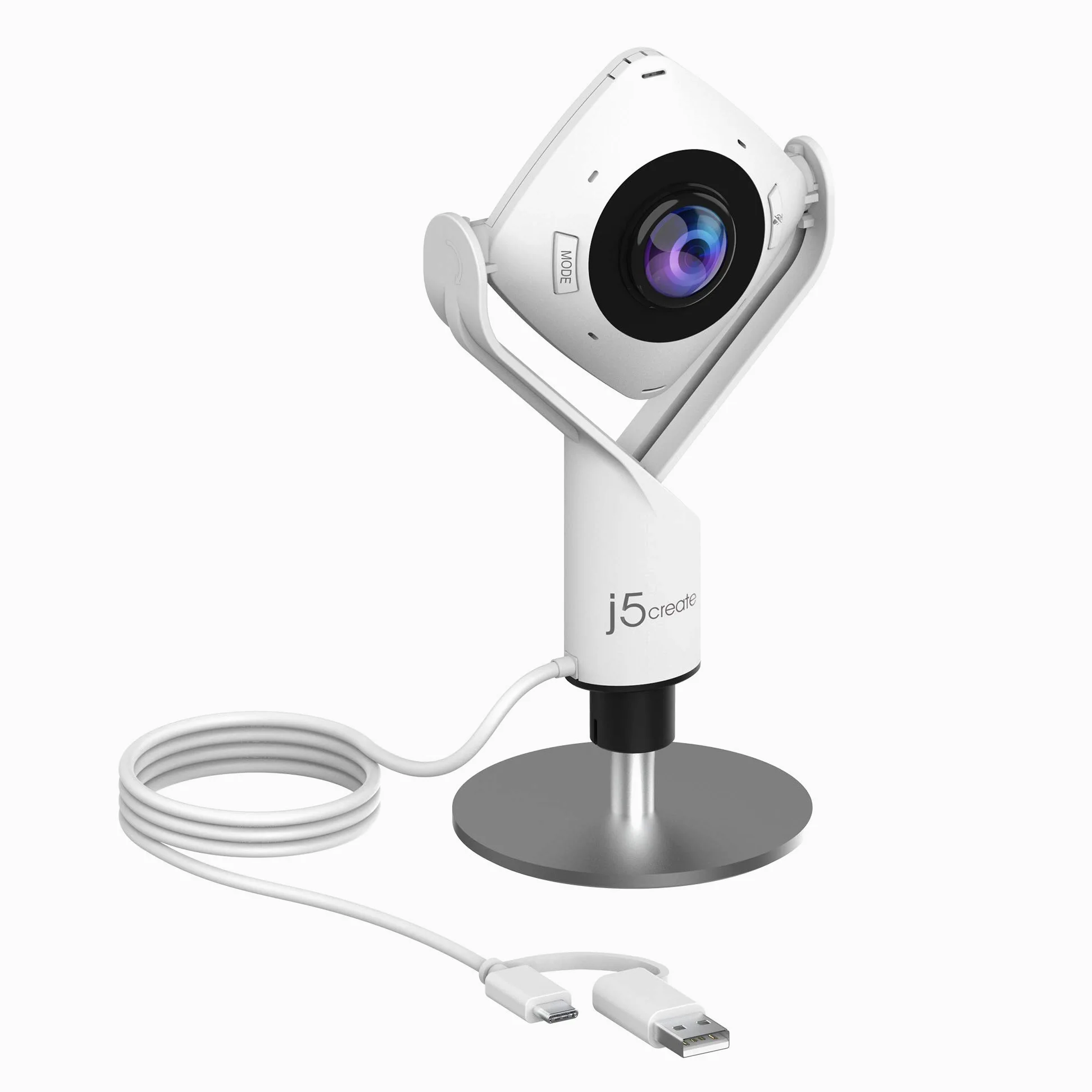 j5create JVCU360 Webcam HD 360° 1080p Caméra de conférence avec Microphone Haute fidélité Six Modes d'affichage Compatible macOS Windows ChromeOS