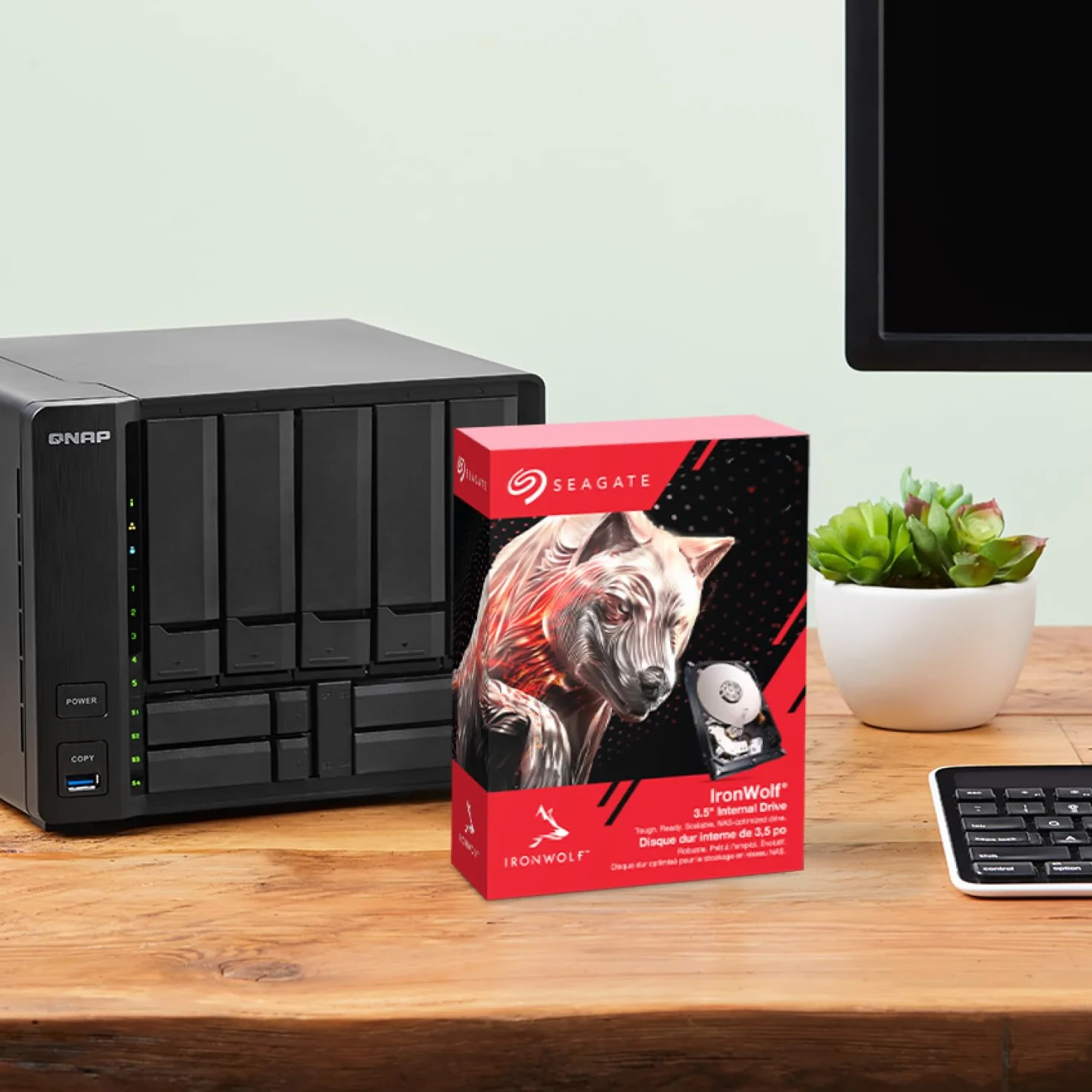 Seagate IronWolf 4To Disque dur interne NAS HDD 3.5 Pouces SATA 6Goit/s 5400 tr/min 64 Mo Cache pour RAID