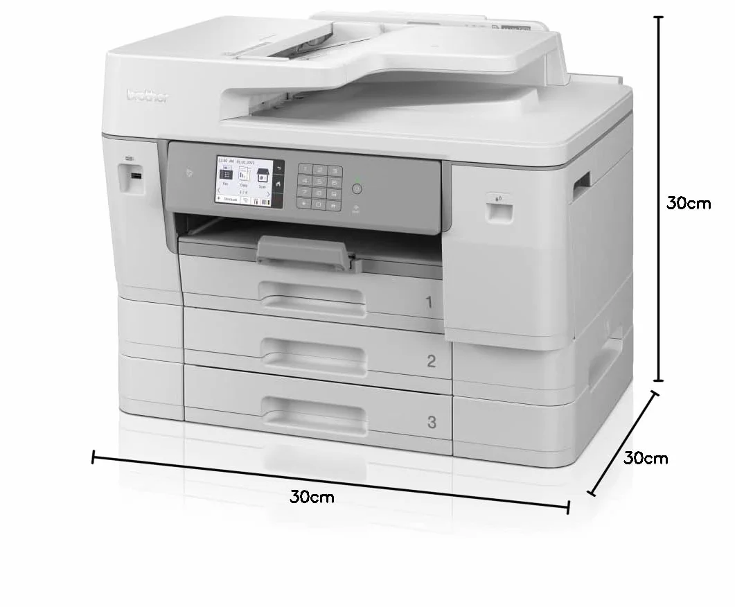 Brother MFC-J6957DW Imprimante Multifonction 4 en 1 Jet d'encre Couleur 30 Pages/Minute USB LAN Wi-Fi Direct Recto-Verso Blanc/Gris