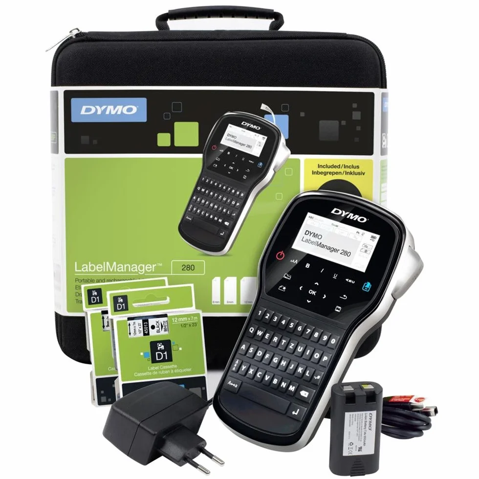 DYMO LabelManager 280 imprimante étiquettes Transfert thermique Noir Argent LCD QWERTZ D1