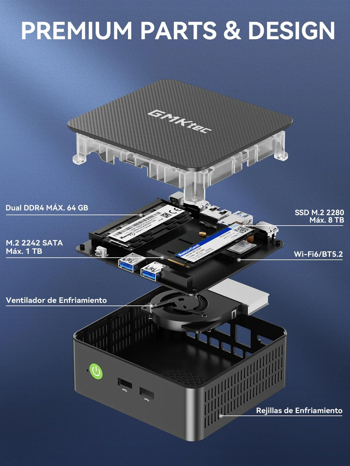 GMKtec G3 Pro Mini PC Win 11 Intel i3-10110U 8Go DDR4 RAM 256Go SSD WiFi 6 BT 5.2 2xHDMI 2.5G LAN