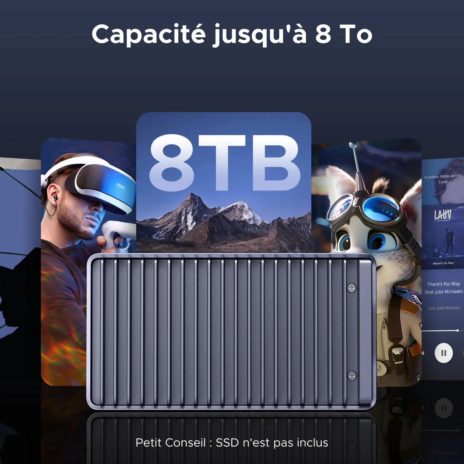 UGREEN Boîtier SSD M2 40Gbps USB 4 NVMe Compatible Thunderbolt 4/3 Aluminium