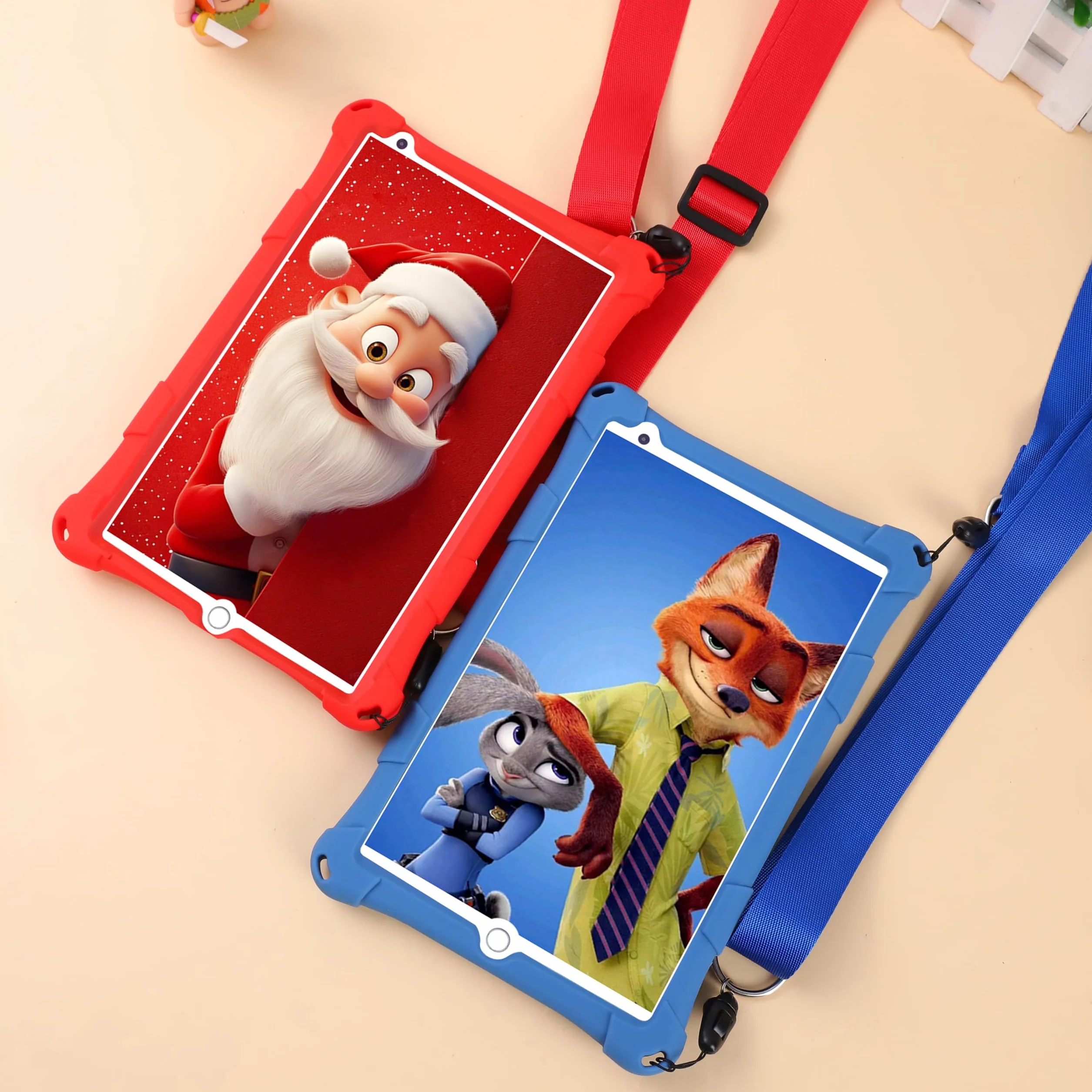 Tablette Enfants 8 Pouces Android 6+10 RAM 128Go ROM Carte TF 256Go certifiée Google Wi-Fi étui Antichoc Bleu