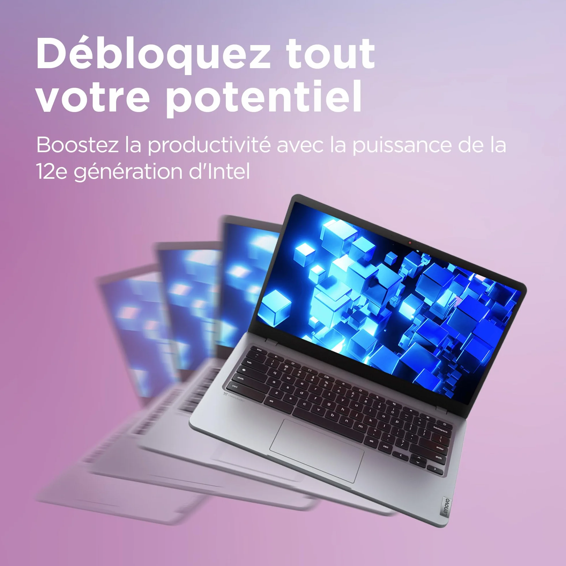 Lenovo Chromebook Plus IdeaPad Slim 3 14IAN8 Ordinateur Portable 14" FHD Intel Core i3-N305 RAM 8 Go eMMC 256 Go ChromeOS Clavier AZERTY FR Gris