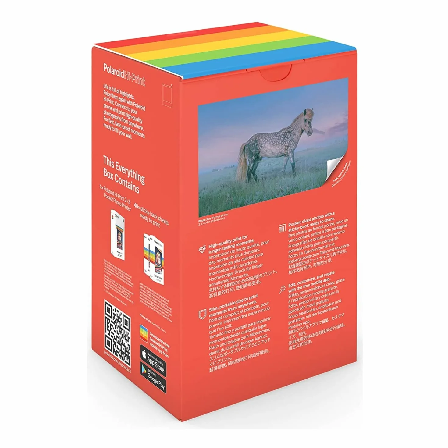 Coffret imprimante portable Polaroid Hi-Print Blanc 40 feuilles