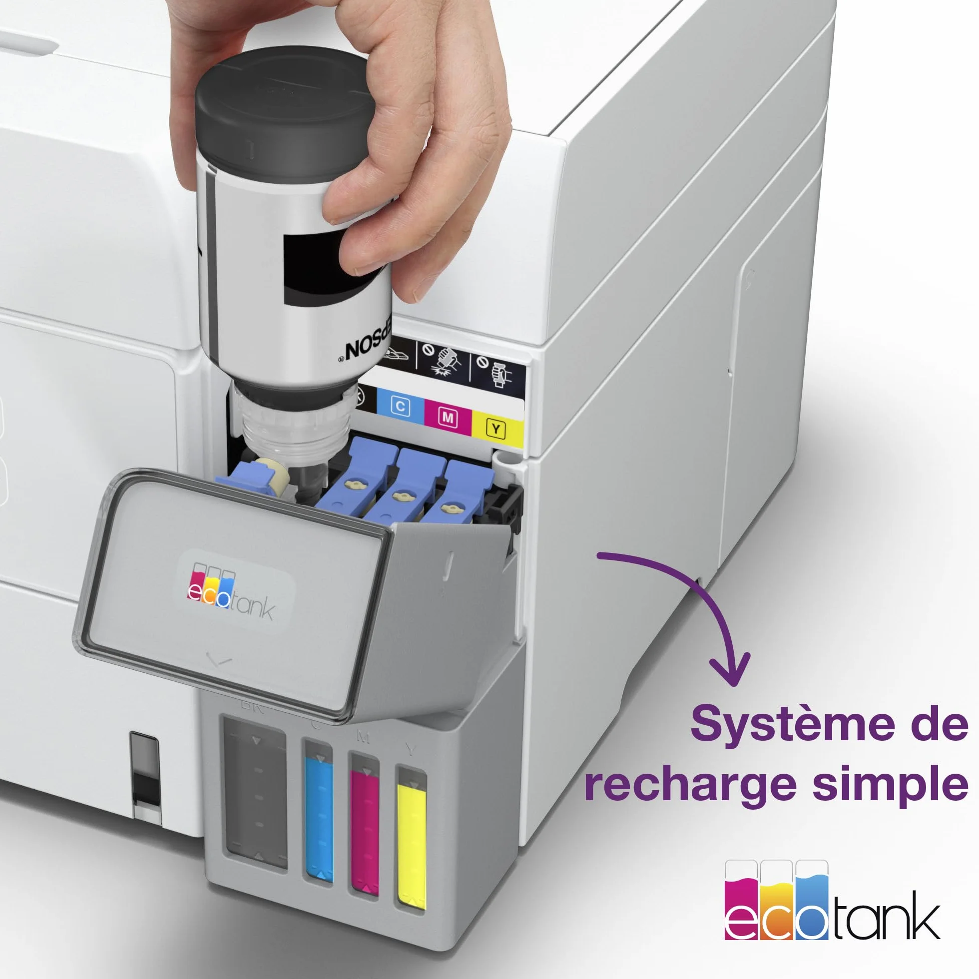 Epson EcoTank ET-3956 Imprimante Multifonction A4 Wi-Fi Recto Verso Auto Écran LCD 6,1cm ADF 35 Feuilles