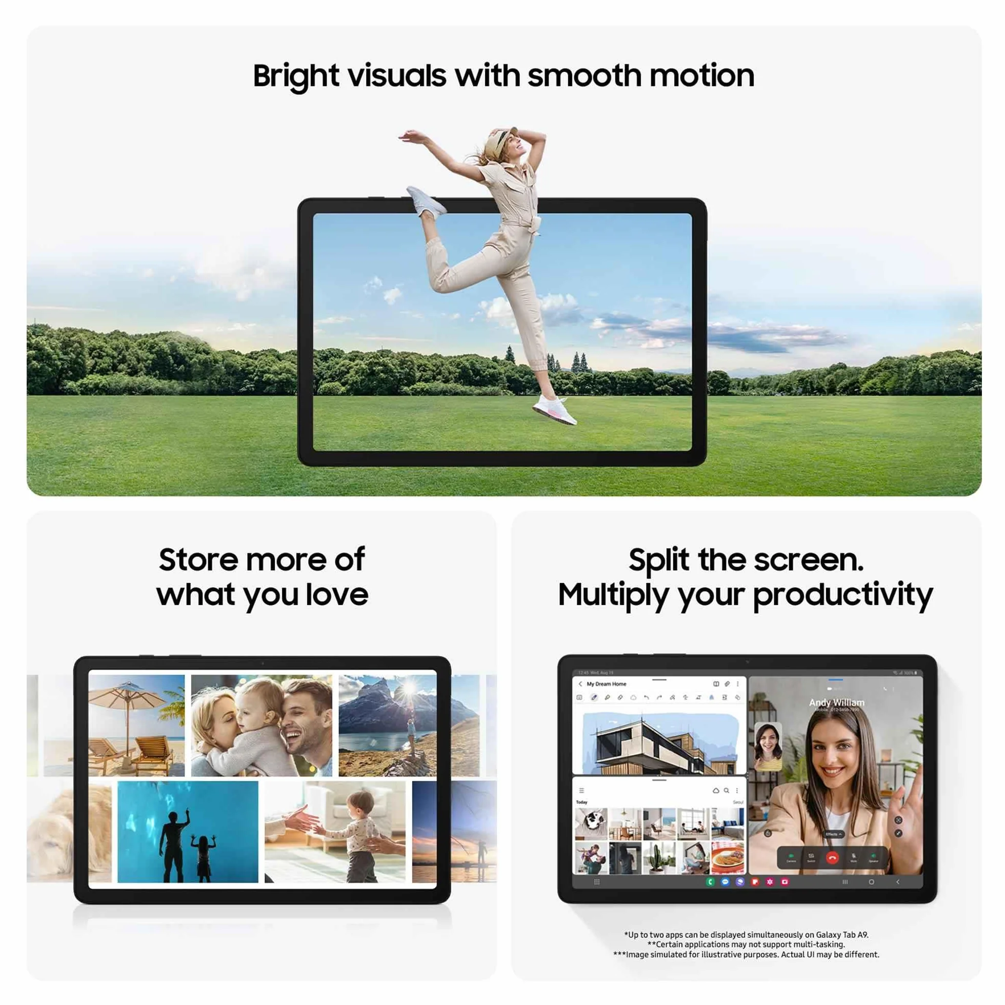 SAMSUNG Galaxy Tab A9+ 64 Go WiFi Tablette Tactile Gris Anthracite