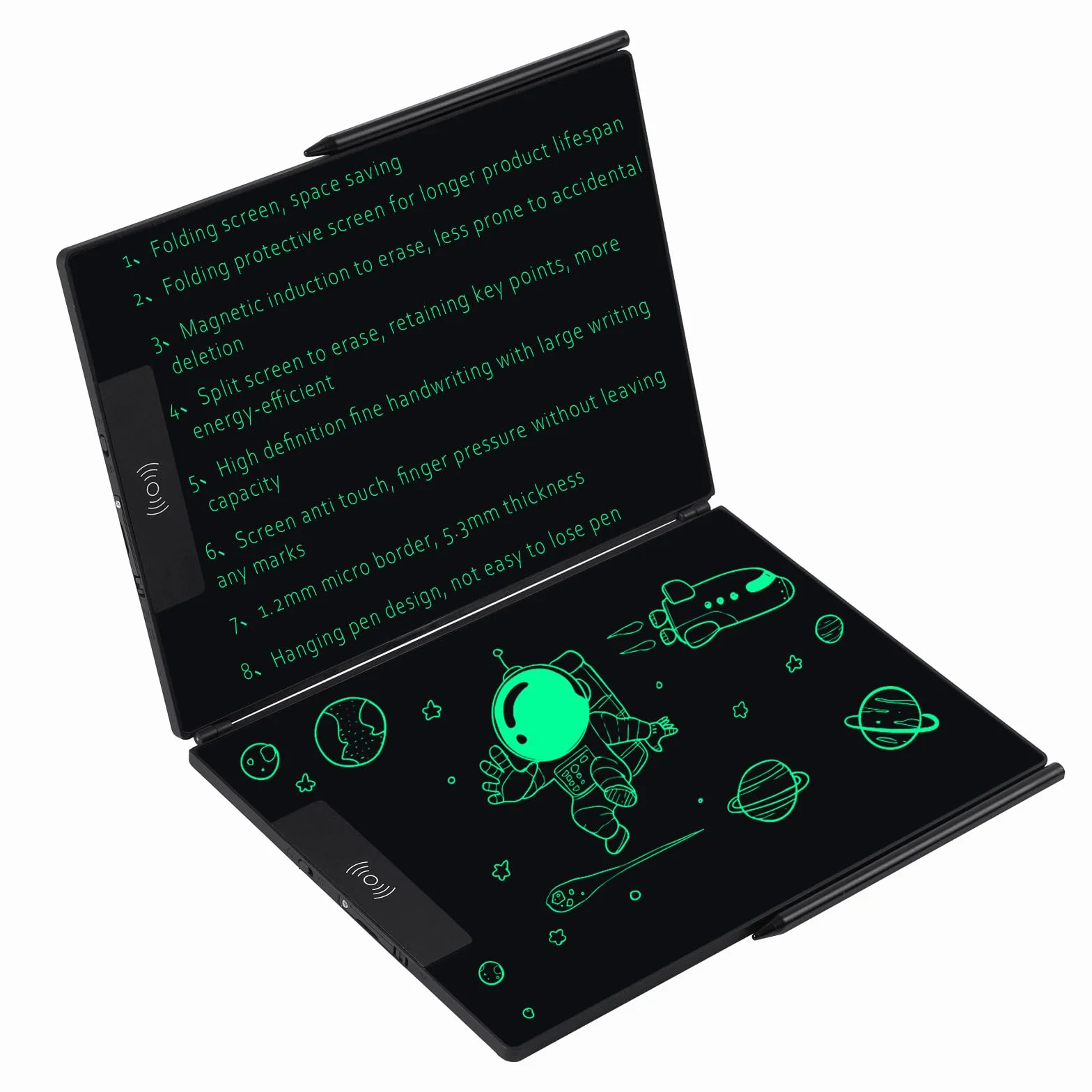 EMEBAY Tablette d'écriture LCD 14.3" Pliant Ultra Mince Bloc-Notes numérique effaçable