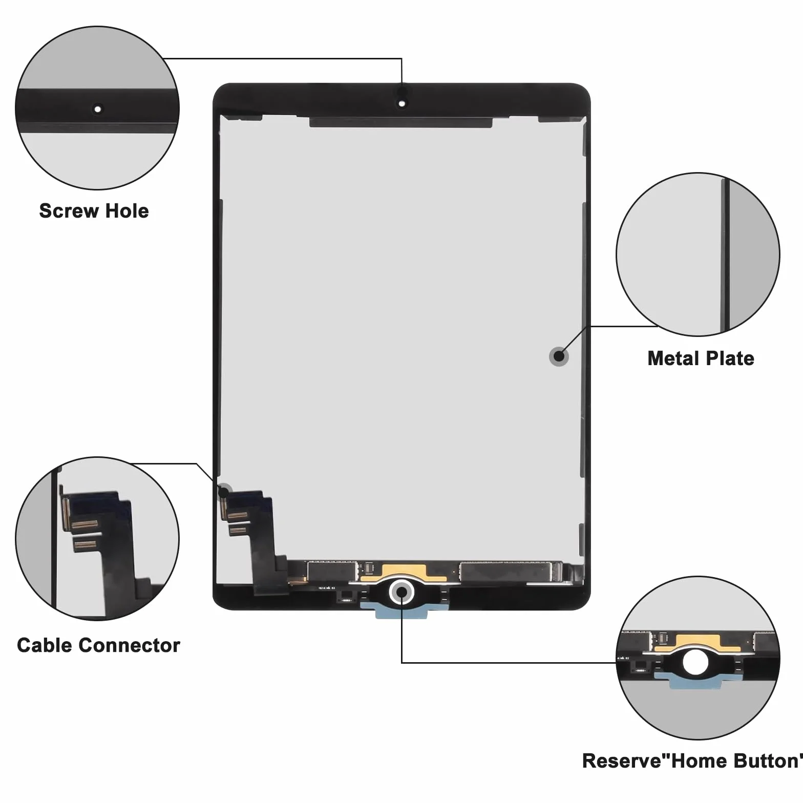Écran Tactile LCD de Remplacement iPad Air 2 A1566 A1567 9,7 Pouces 2014 Blanc avec Outils