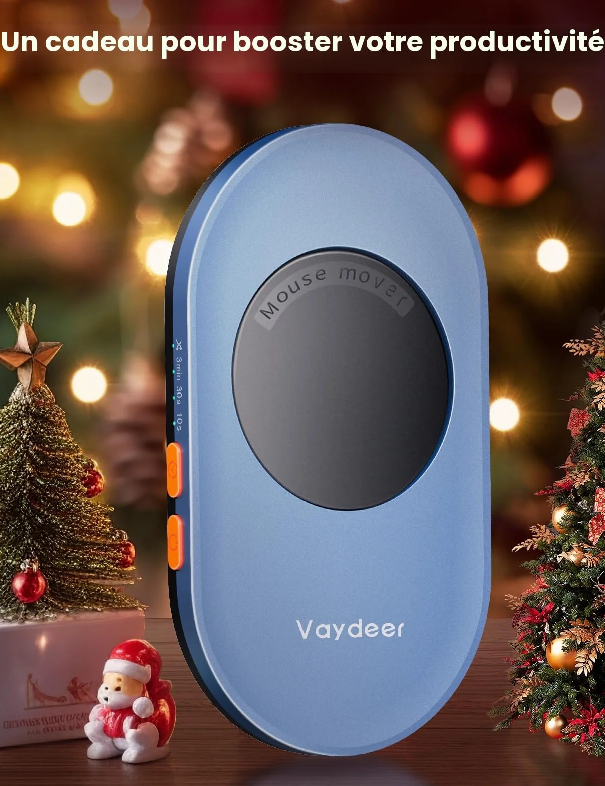 VAYDEER Souris Jiggler Silencieux Indétectable - Minuterie Intervalle Ajustable Ultra-Mince