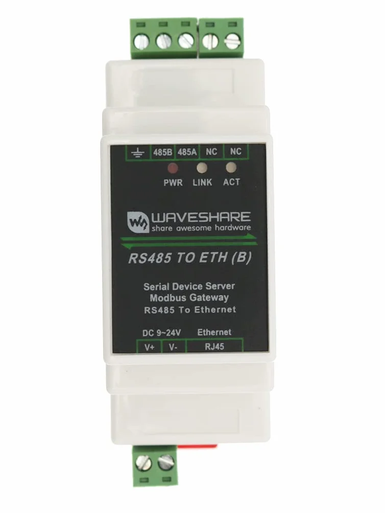 Industrial Serial Server TCP/IP RS485 RJ45 Ethernet Rail-Mount Modbus MQTT Gateway