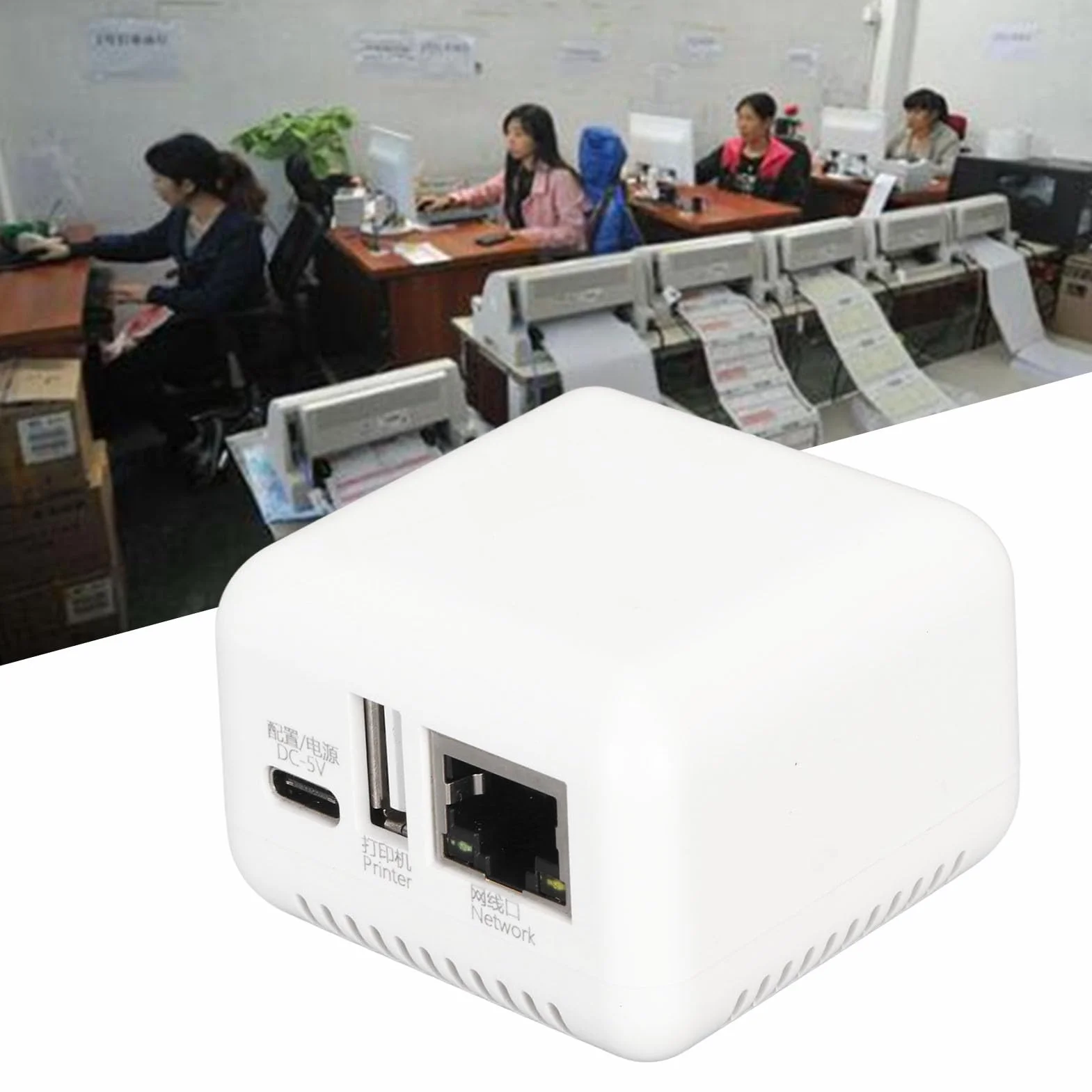Serveur d'impression Réseau USB 2.0 LAN 5 V Adaptateur pour XP Prise UE