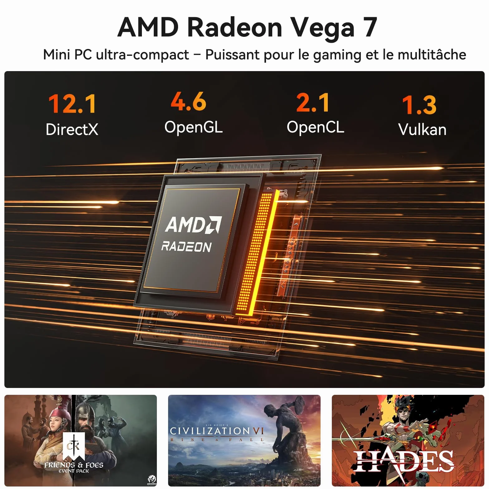 GEEKOM A5Pro Mini PC AMD Ryzen 5 7430U 16 Go RAM 512 Go SSD Aluminium Windows 11 Pro USB4 LAN 2,5G 8K Quad Display